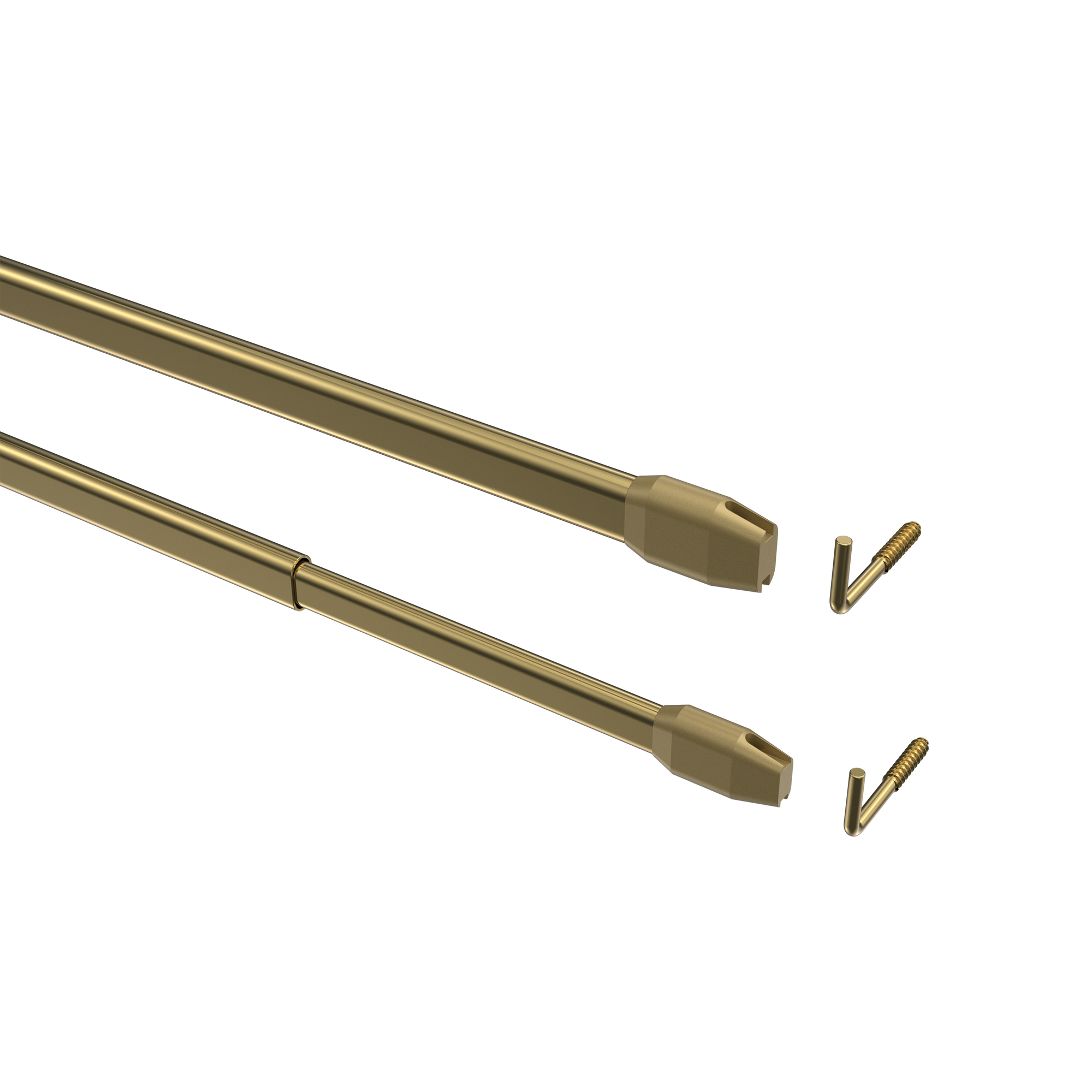 Vitragestangen mit Klebehaken mit Klebehaken / ausziehbare Scheibenstangen Geno Messing-farbig ausziehbar – Bild 2
