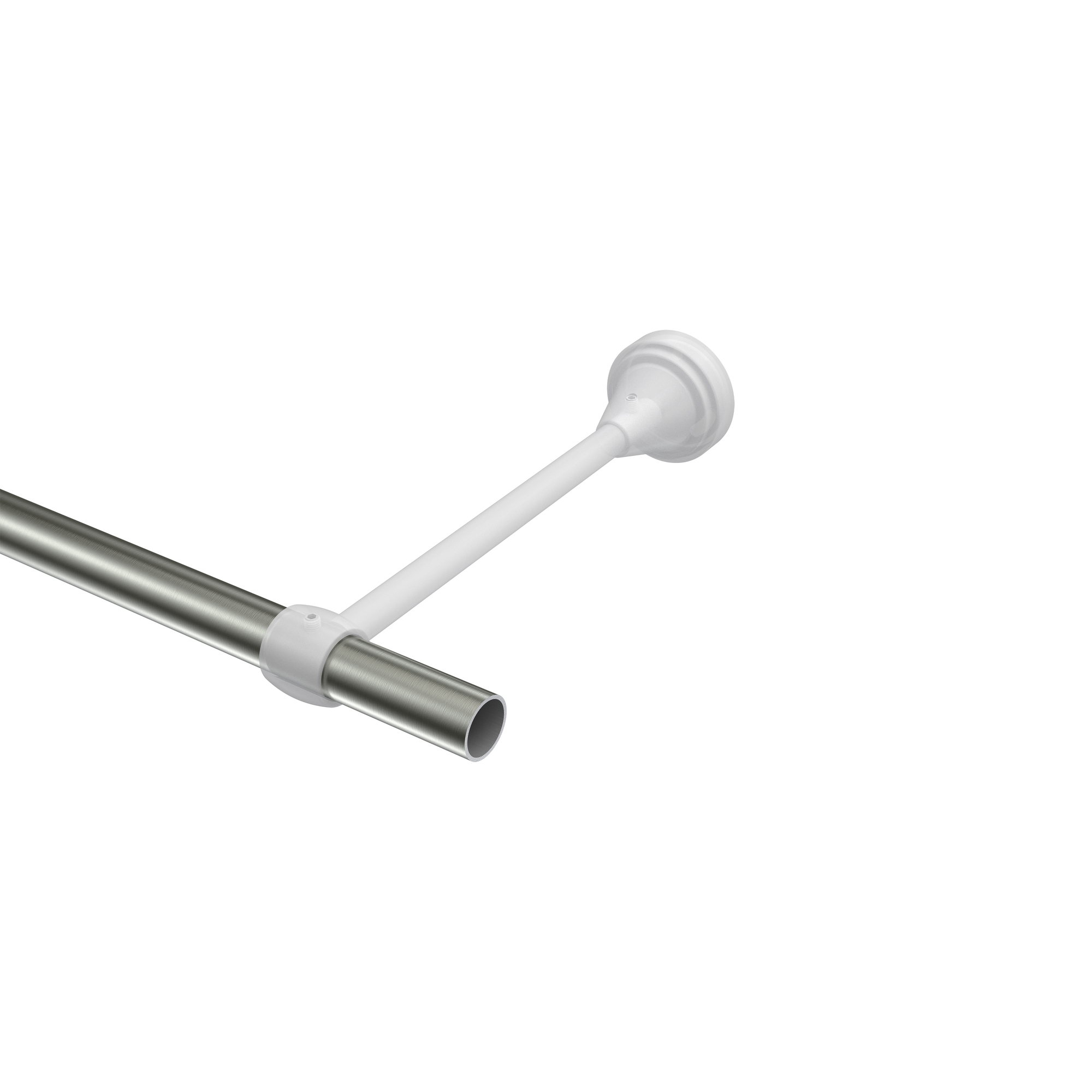 Vorhangstange Edelstahl-Optik / Messing Antik, Metall 16 mm Ø Primus Matteo – Bild 3