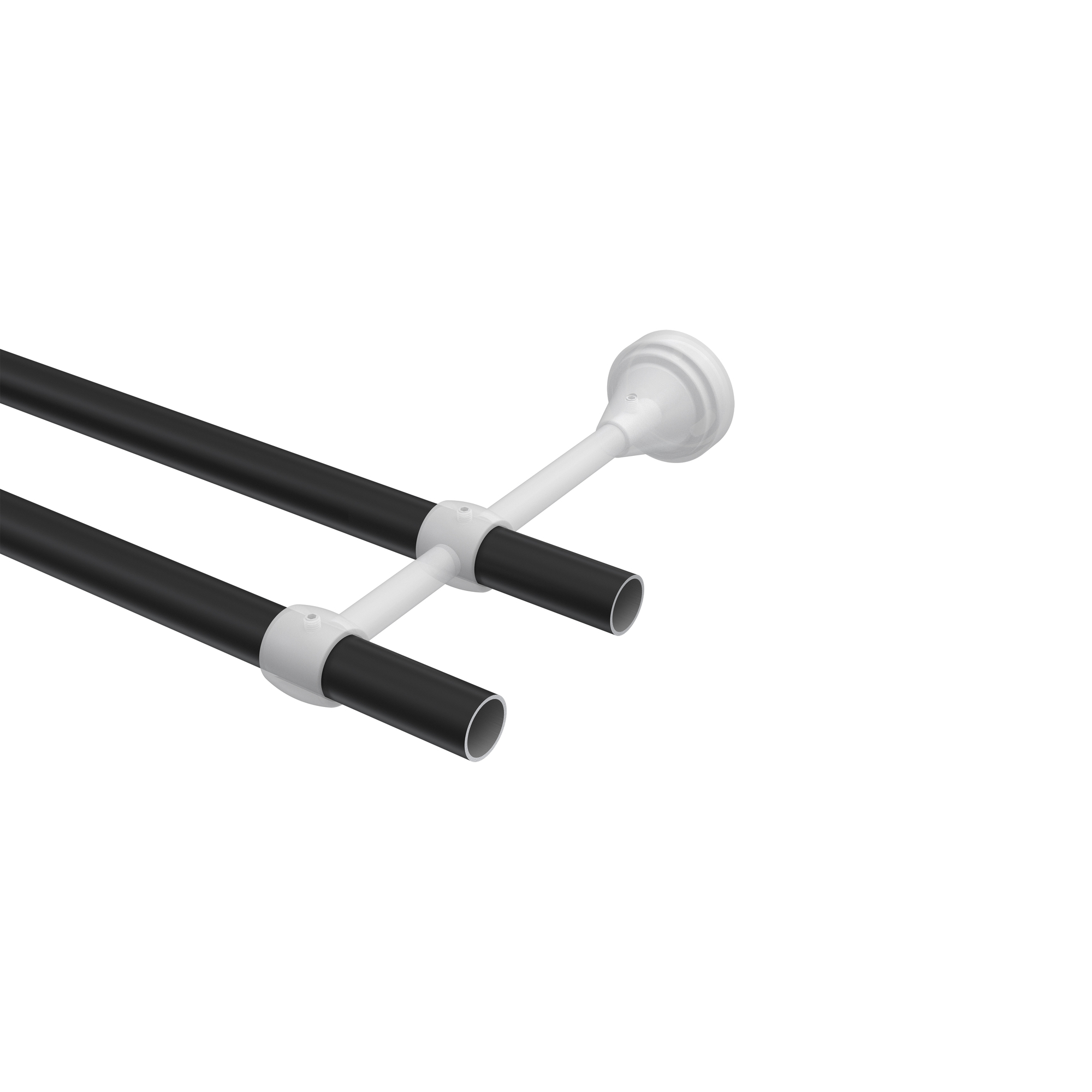 Gardinenstange Schwarz, Metall 16 mm Ø Primus Matteo, 2-läufig – Bild 3
