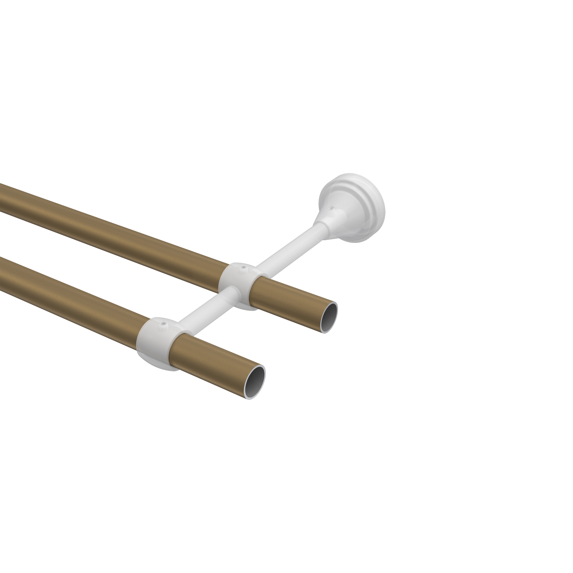 Gardinenstange Gold matt / Schwarz, Metall 16 mm Ø Primus Lorenzo, 2-läufig – Bild 3
