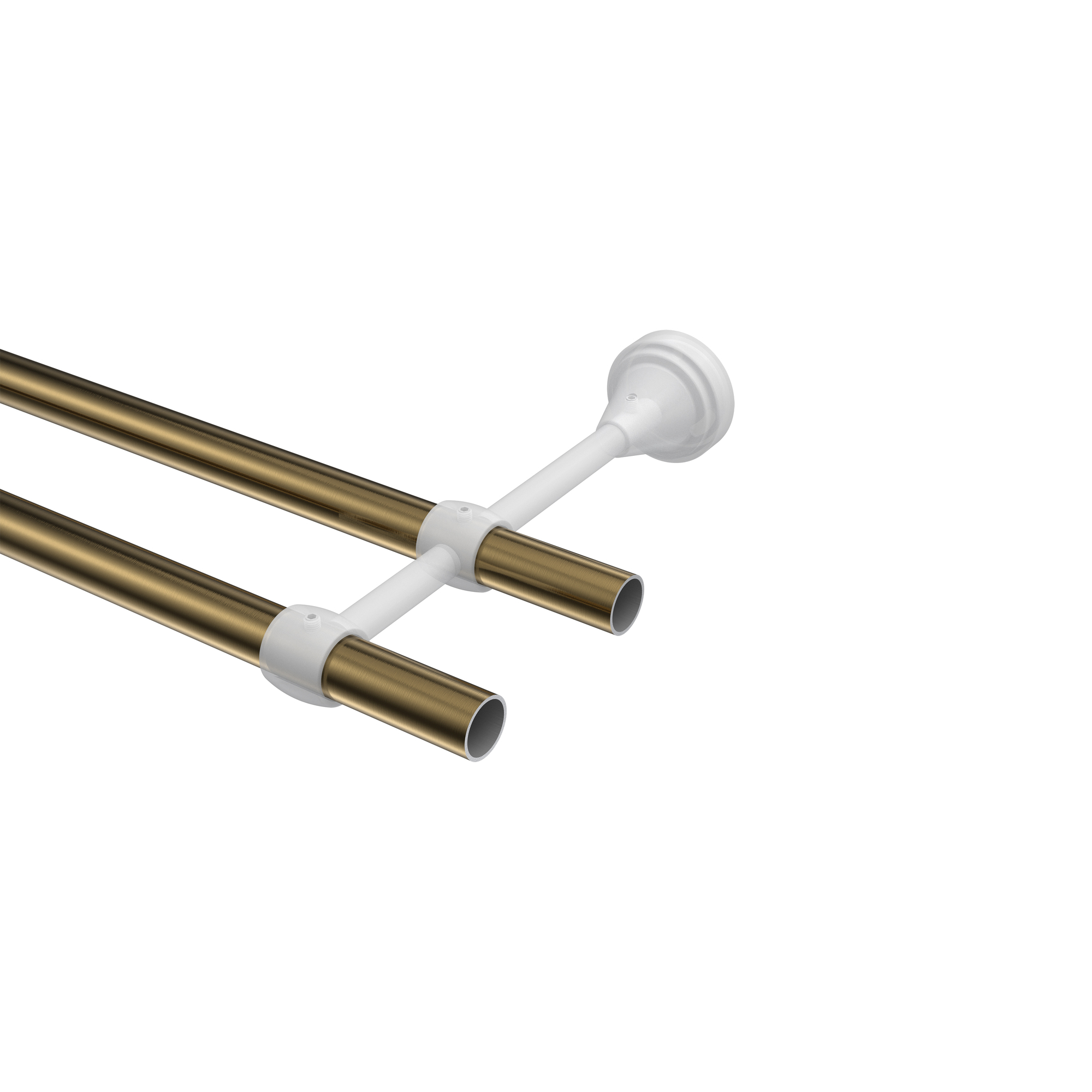 Gardinenstange Messing Antik, Metall 16 mm Ø Primus Allegra, 2-läufig – Bild 3