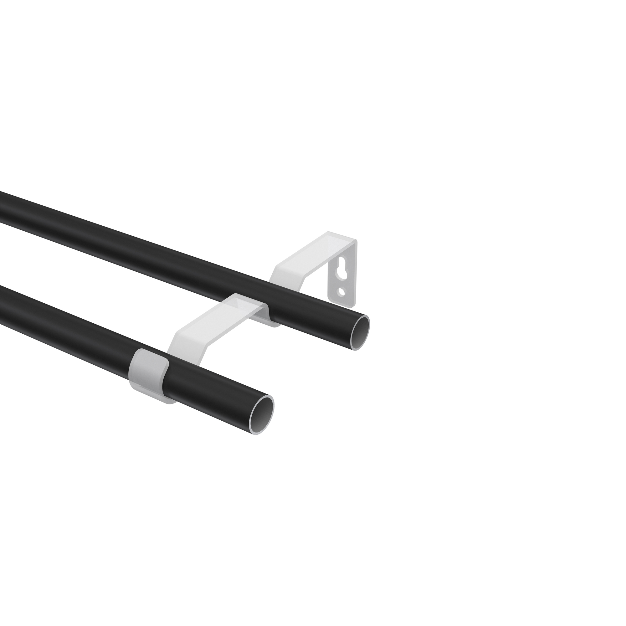 Vorhangstange Schwarz, Metall 16 mm Ø Olymp Lucan, 2-läufig – Bild 3