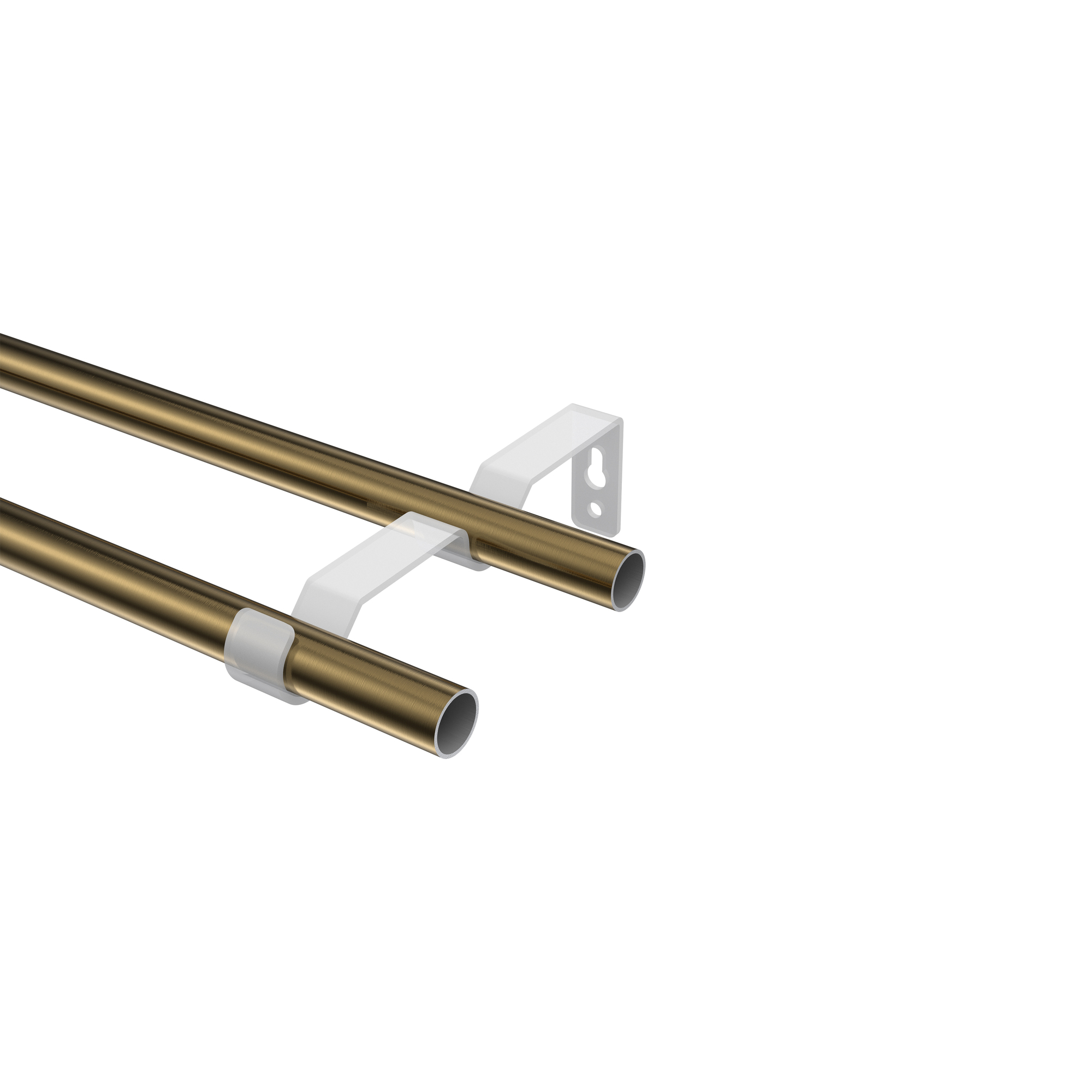 Vorhangstange Messing Antik, Metall 16 mm Ø Olymp Lucan, 2-läufig – Bild 3