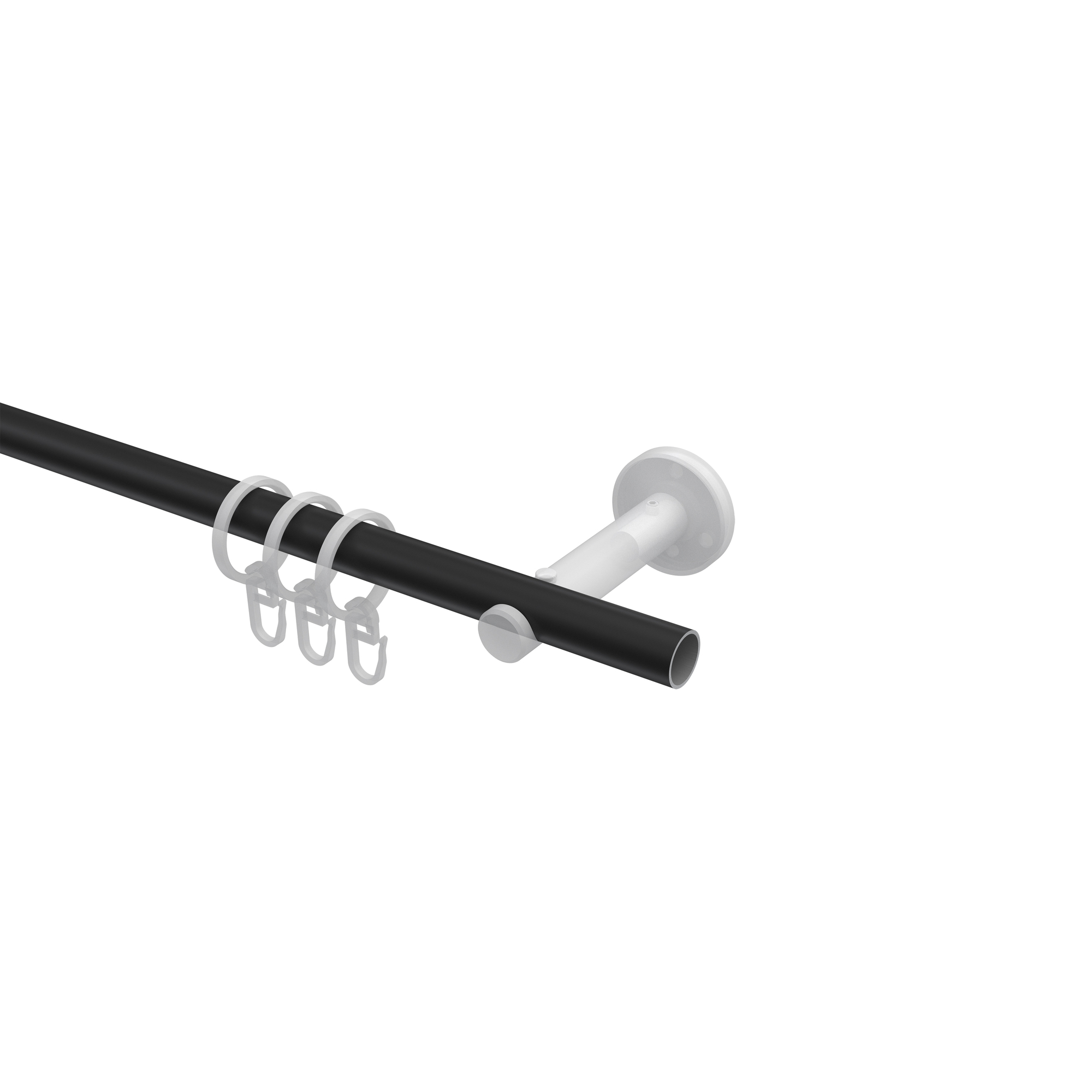 Gardinenstangen Metall 16 mm Ø Medium Santoni Schwarz/Edelstahl-Optik – Bild 3