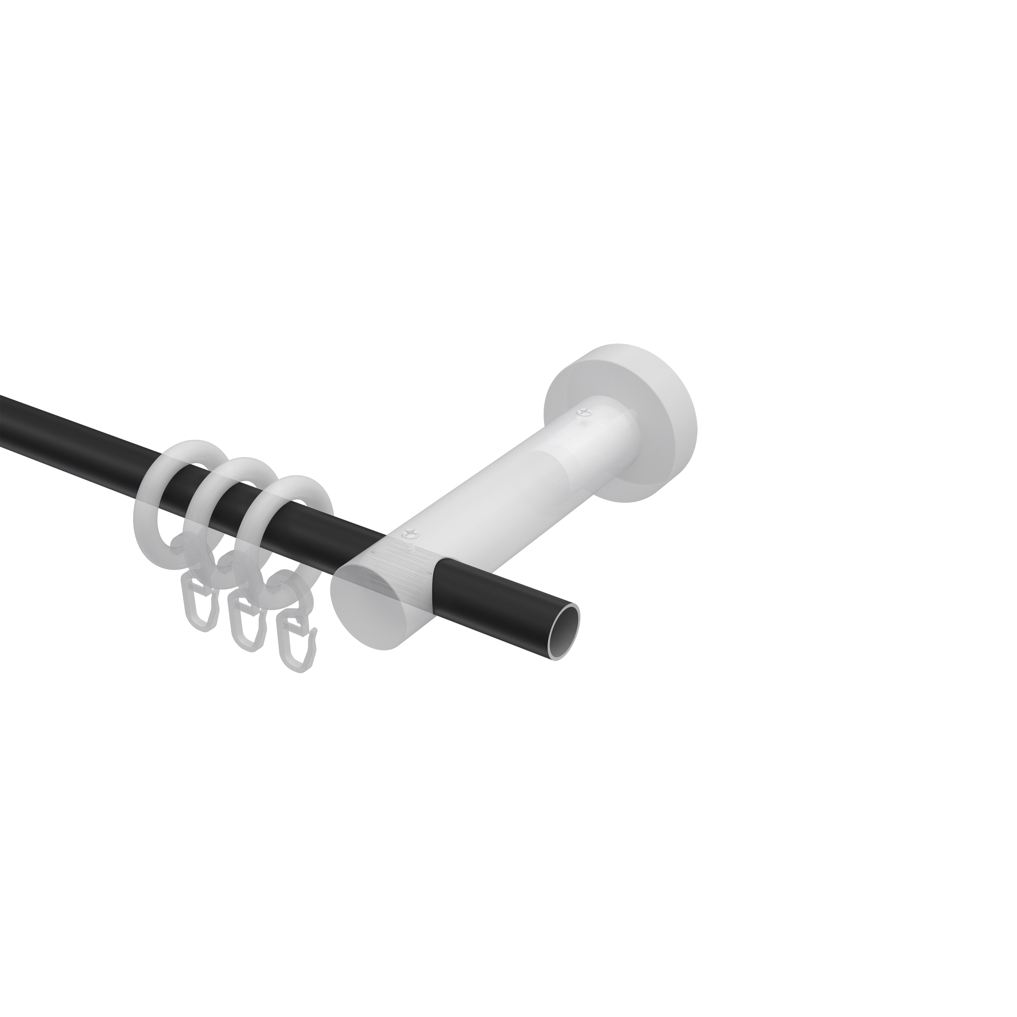 Metall / Holz Vorhangstangen in Schwarz / Kirschbaum lackiert 16 mm Ø Adrian Flower – Bild 3