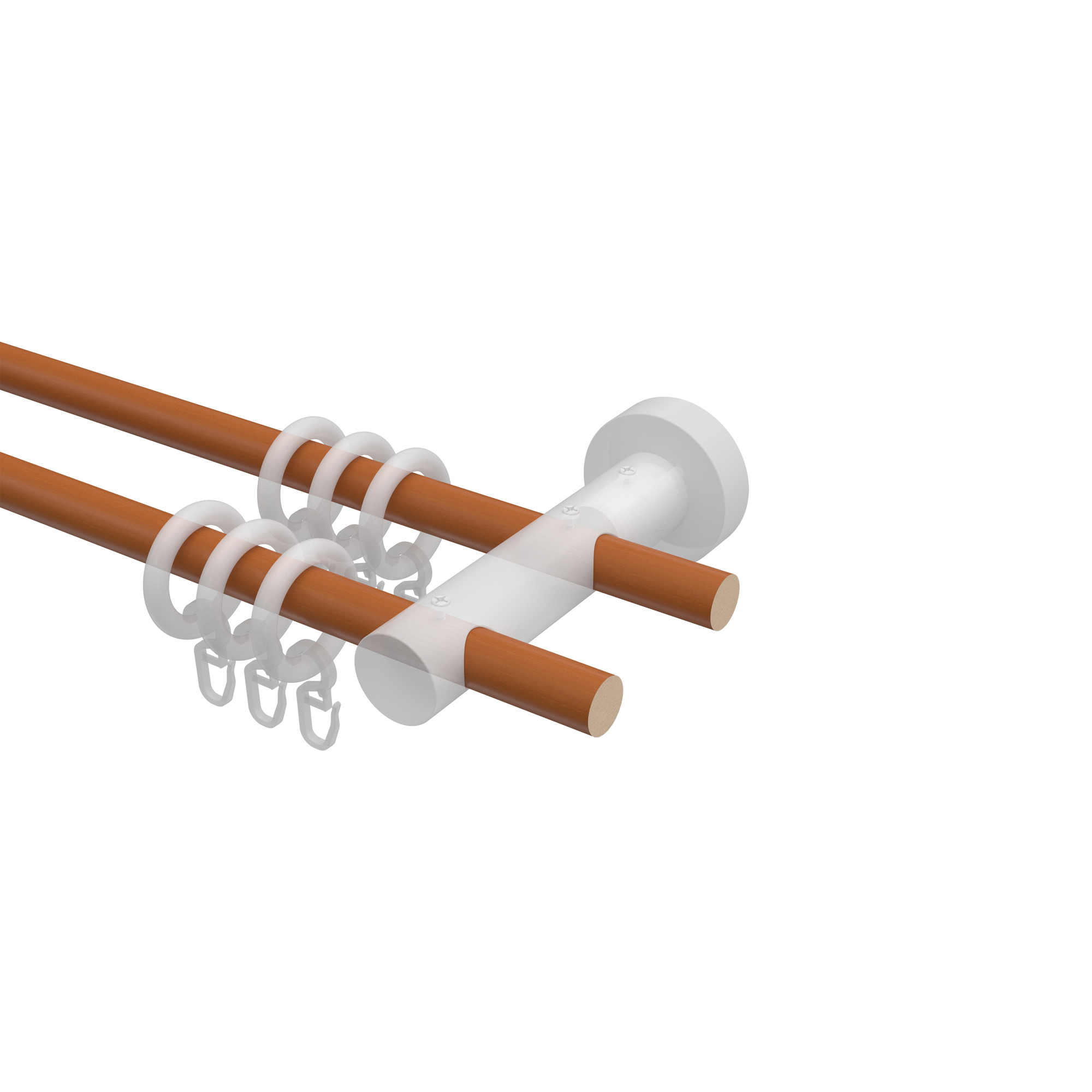 Vorhangstangen Kirschbaum lackiert doppelläufig 16 mm Ø Adrian Geo – Bild 3