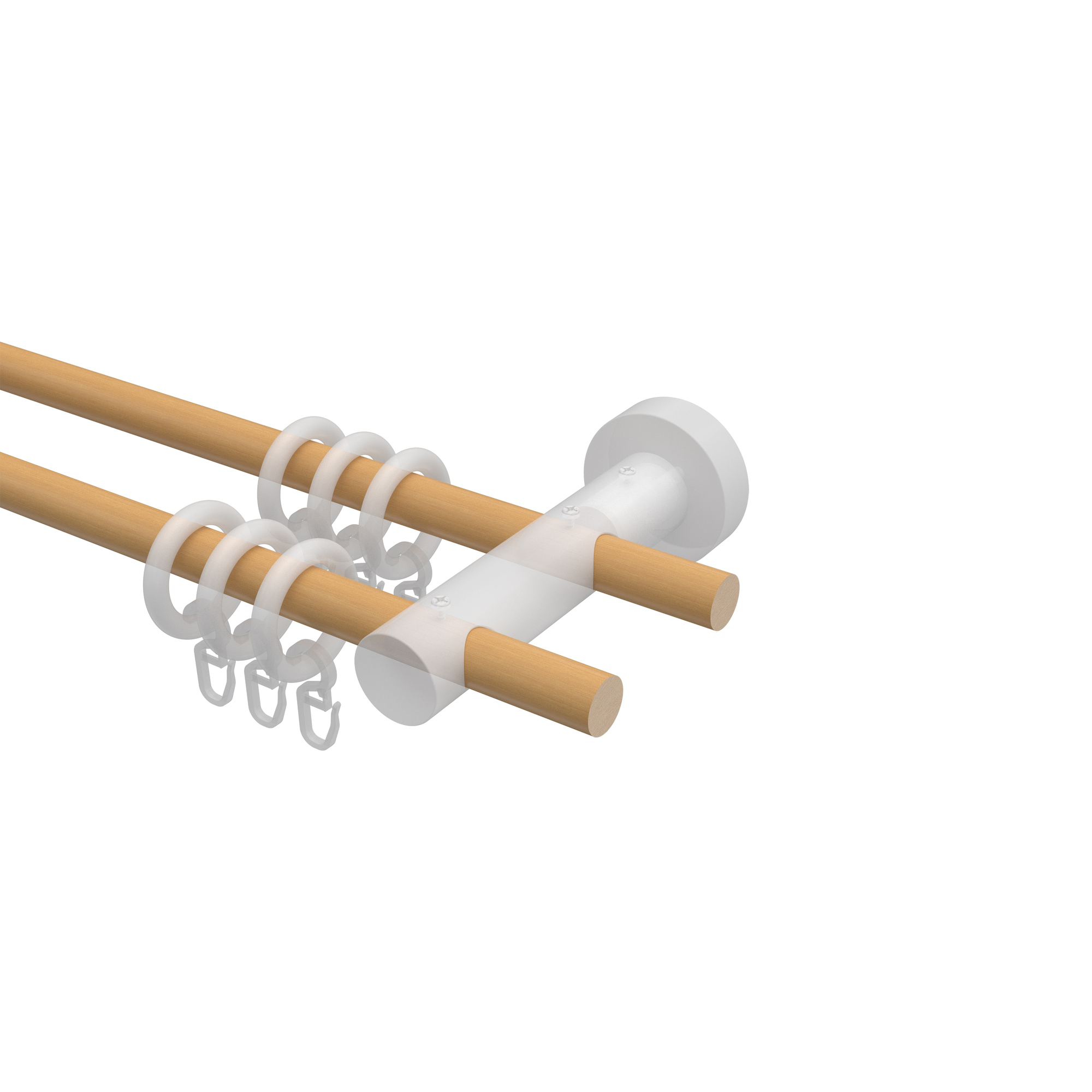 Gardinenstangen Holz Buche lackiert doppelläufig 16 mm Ø Adrian Holly – Bild 3