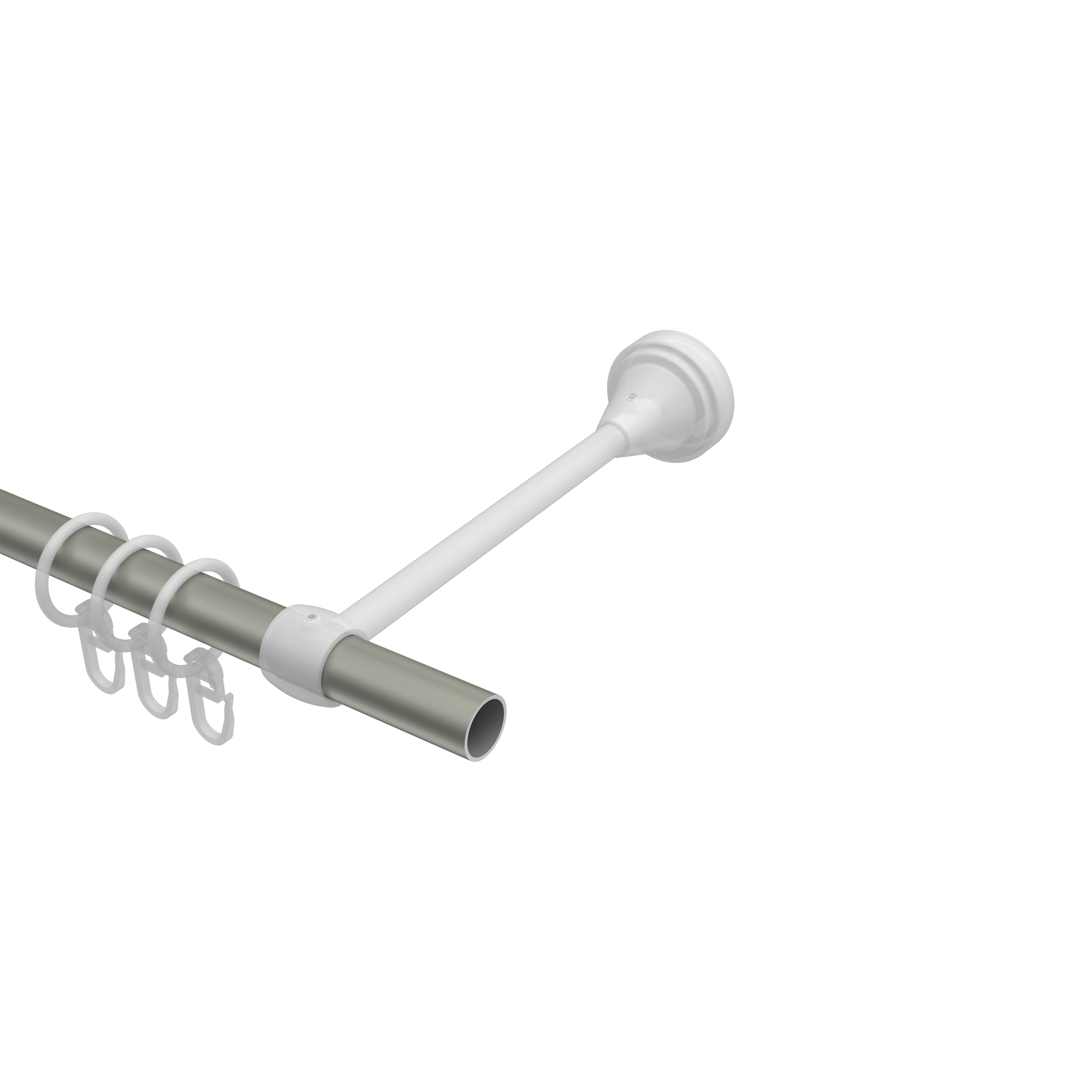 Vorhangstange Chrom matt / Schwarz, Metall 16 mm Ø Primus Paolo – Bild 3