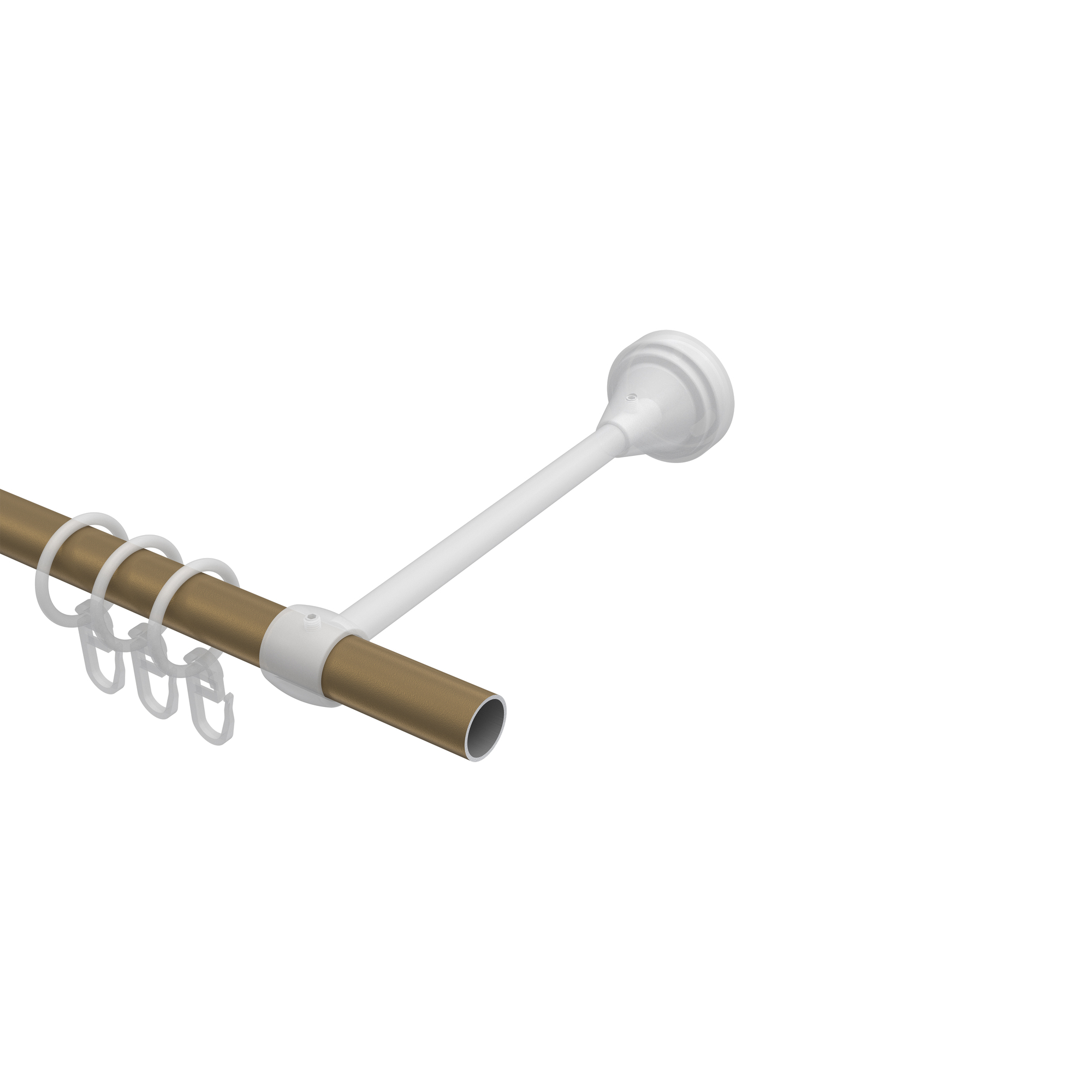 Vorhangstange Gold matt / Schwarz, Metall 16 mm Ø Primus Alessia – Bild 3