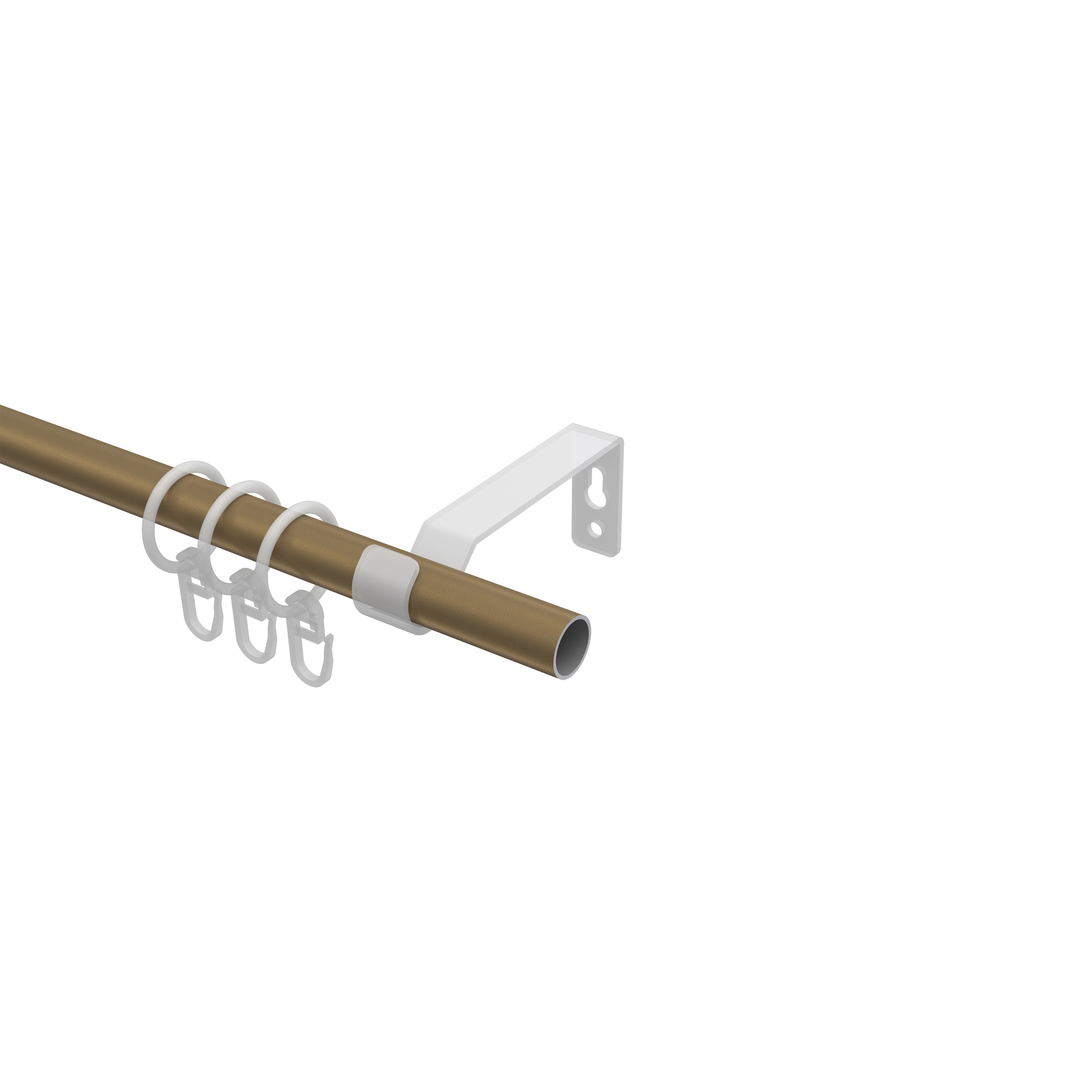 Vorhangstange Gold matt / Schwarz, Metall 16 mm Ø Olymp Lucan – Bild 3