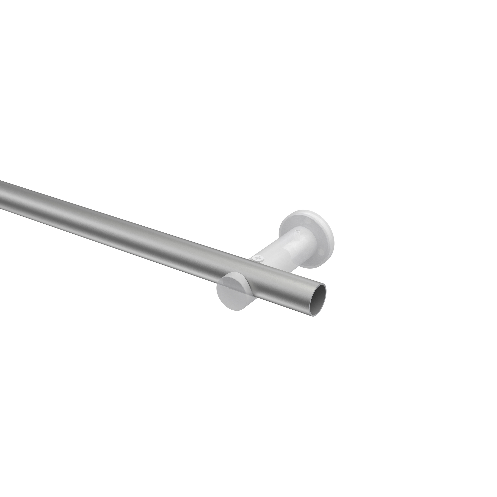 Vorhangstange Silbergrau / Weiß, Metall 20 mm Ø Platon Elanto – Bild 3