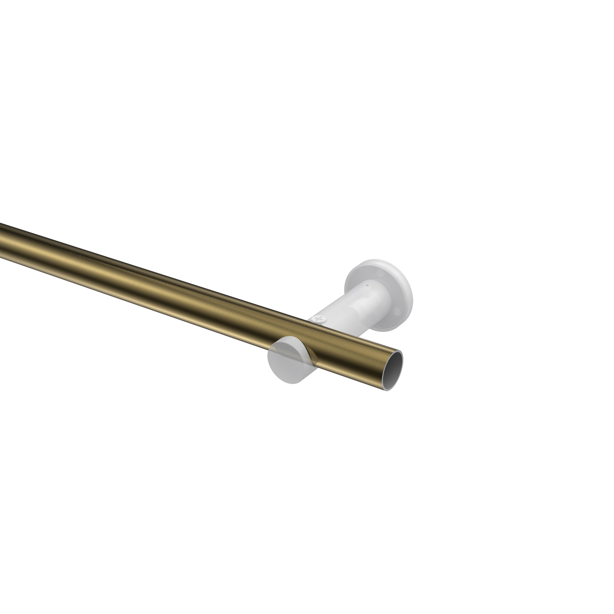 Vorhangstange Messing Antik / Weiß, Metall 20 mm Ø Platon Santo – Bild 3