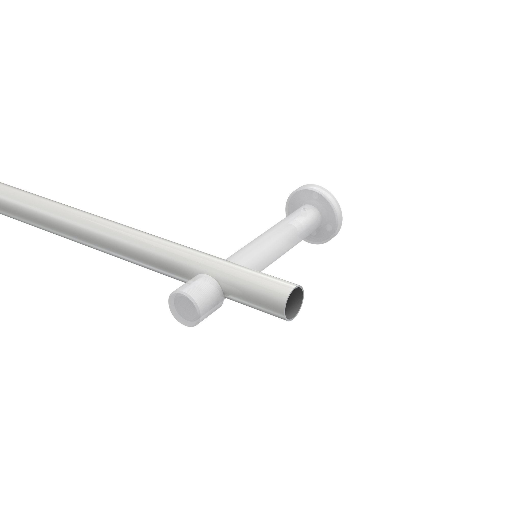 Vorhangstangen Weiß / Edelstahl-Optik, Metall 20 mm Ø Prestige Tanara – Bild 3