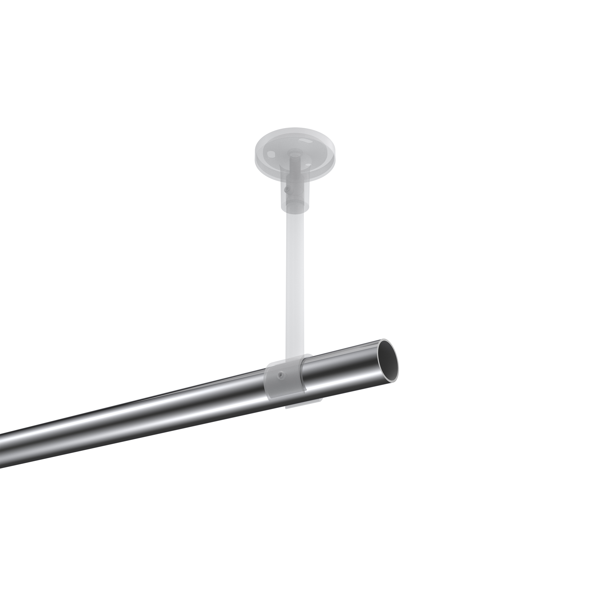 Gardinenstange (Deckenanbringung) Chrom, Metall 20 mm Ø Sonette Savio – Bild 3