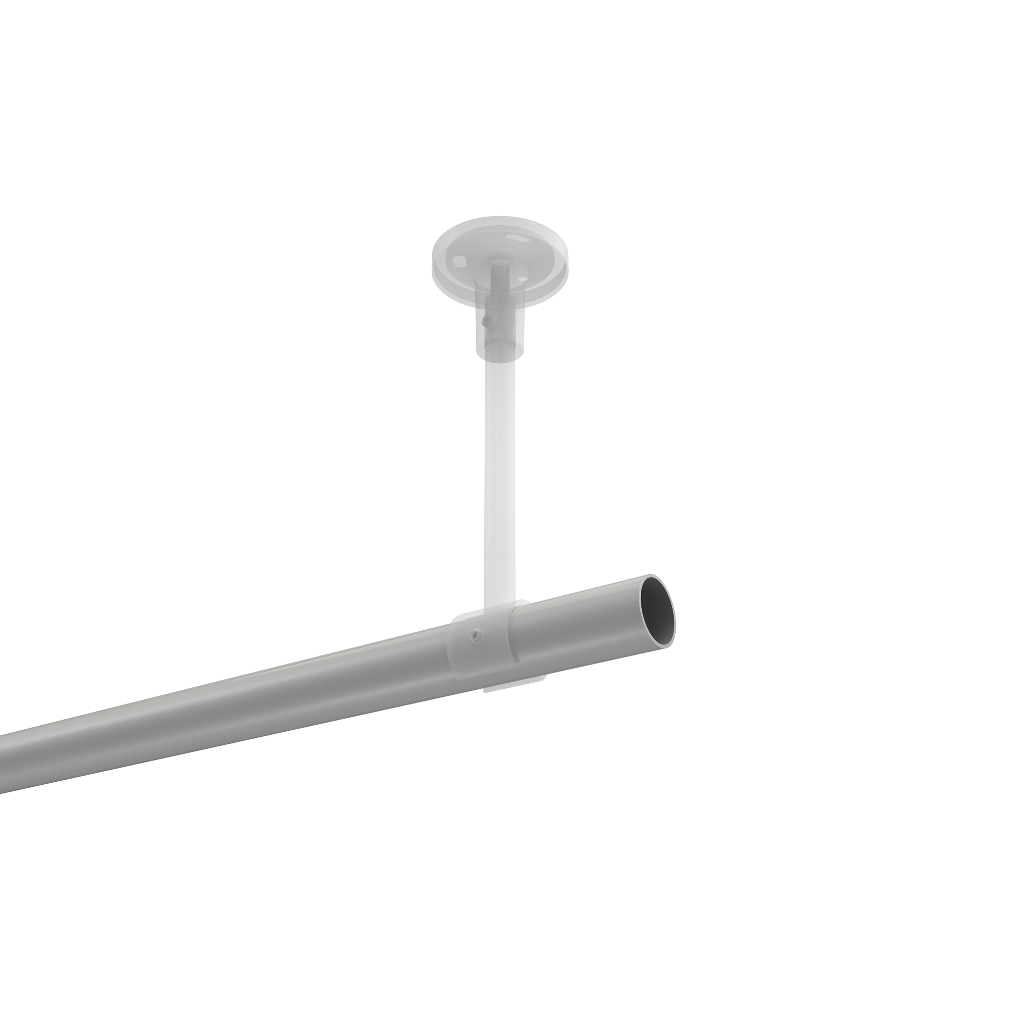 Gardinenstange (Deckenbefestigung) Weiß / Chrom, Metall 20 mm Ø Sonette Elanto – Bild 3