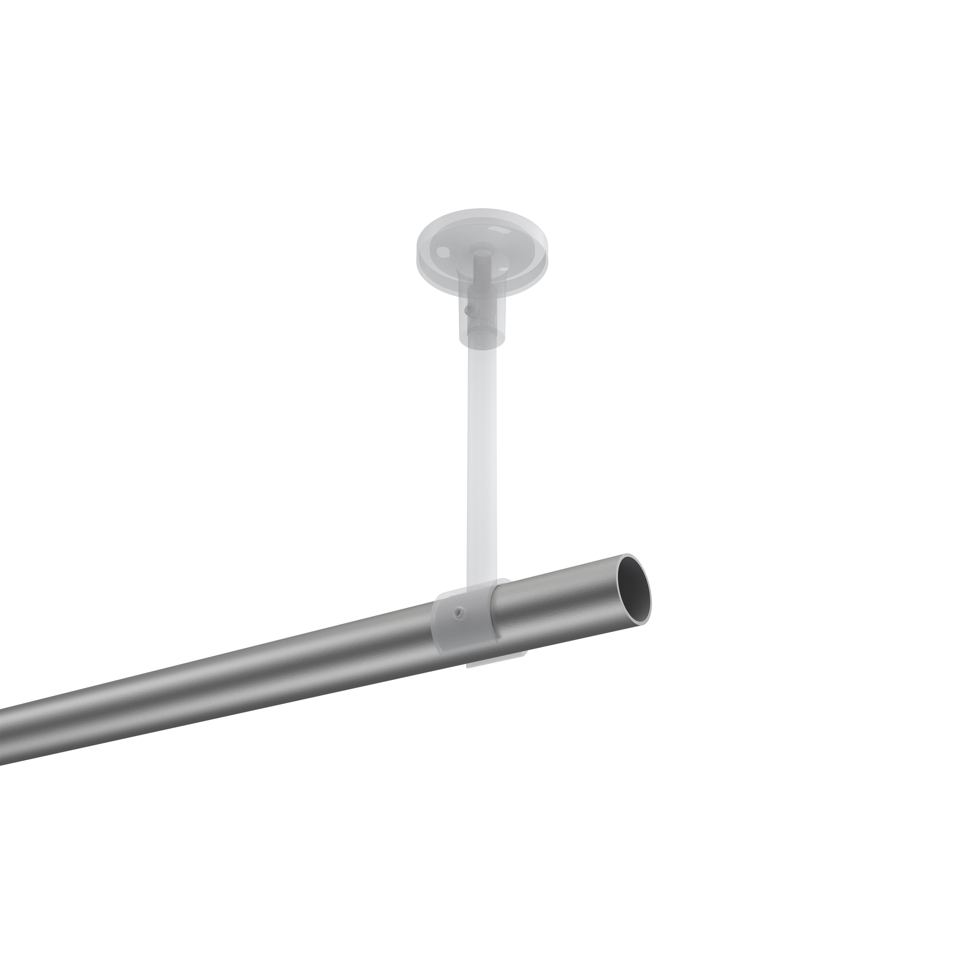 Gardinenstange (Deckenanbringung) Silbergrau / Chrom, Metall 20 mm Ø Sonette Elanto – Bild 3