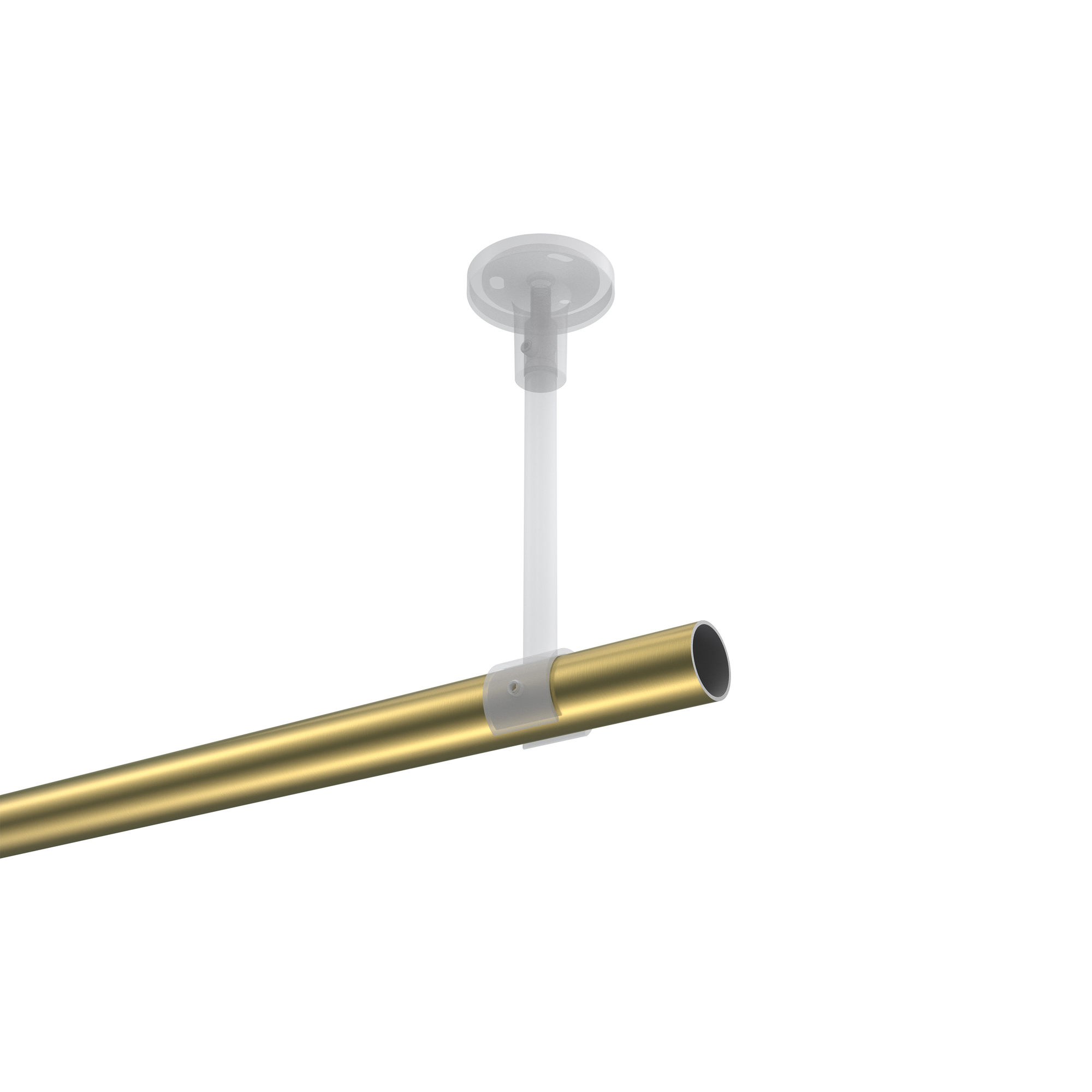 Gardinenstange (Deckenanbringung) Messing-Optik, Metall 20 mm Ø Sonette Luino – Bild 3