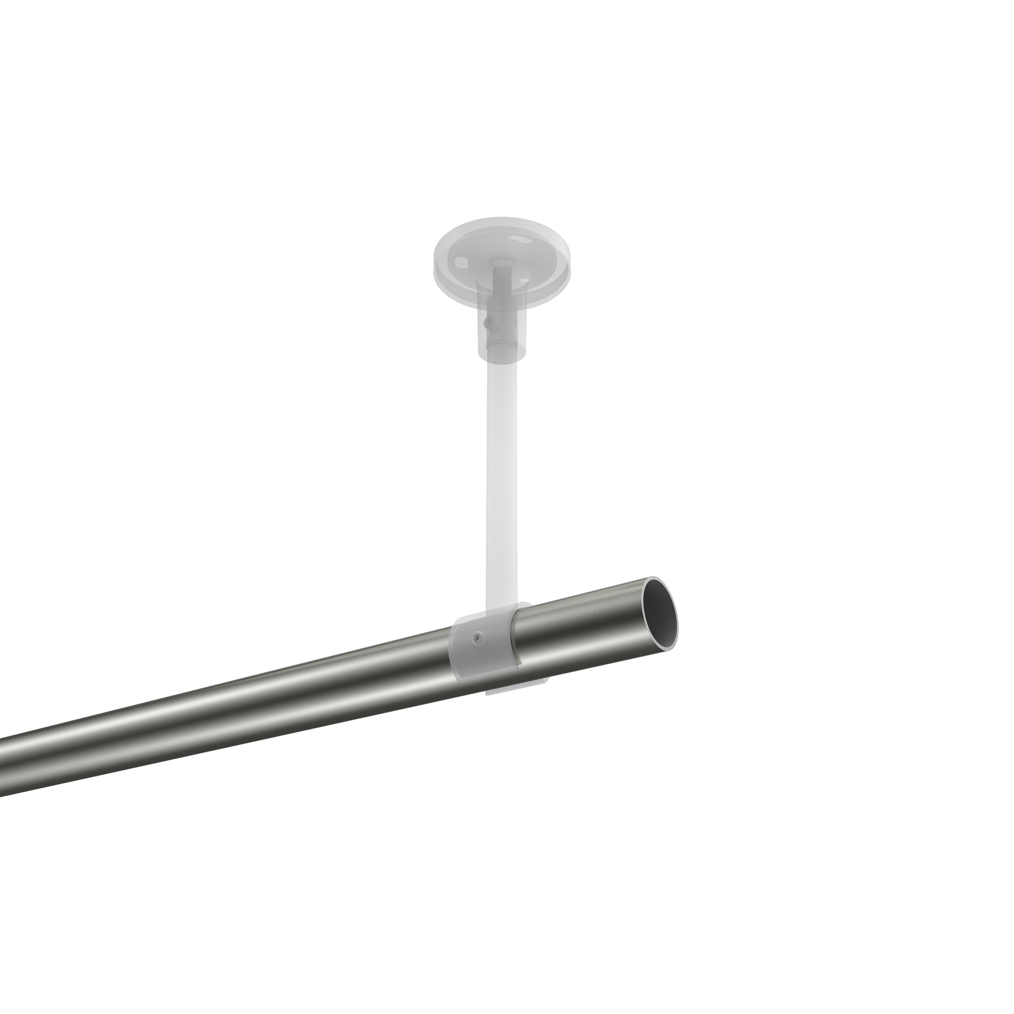 Gardinenstange (Deckenanbringung) Edelstahl-Optik, Metall 20 mm Ø Sonette Savio – Bild 3