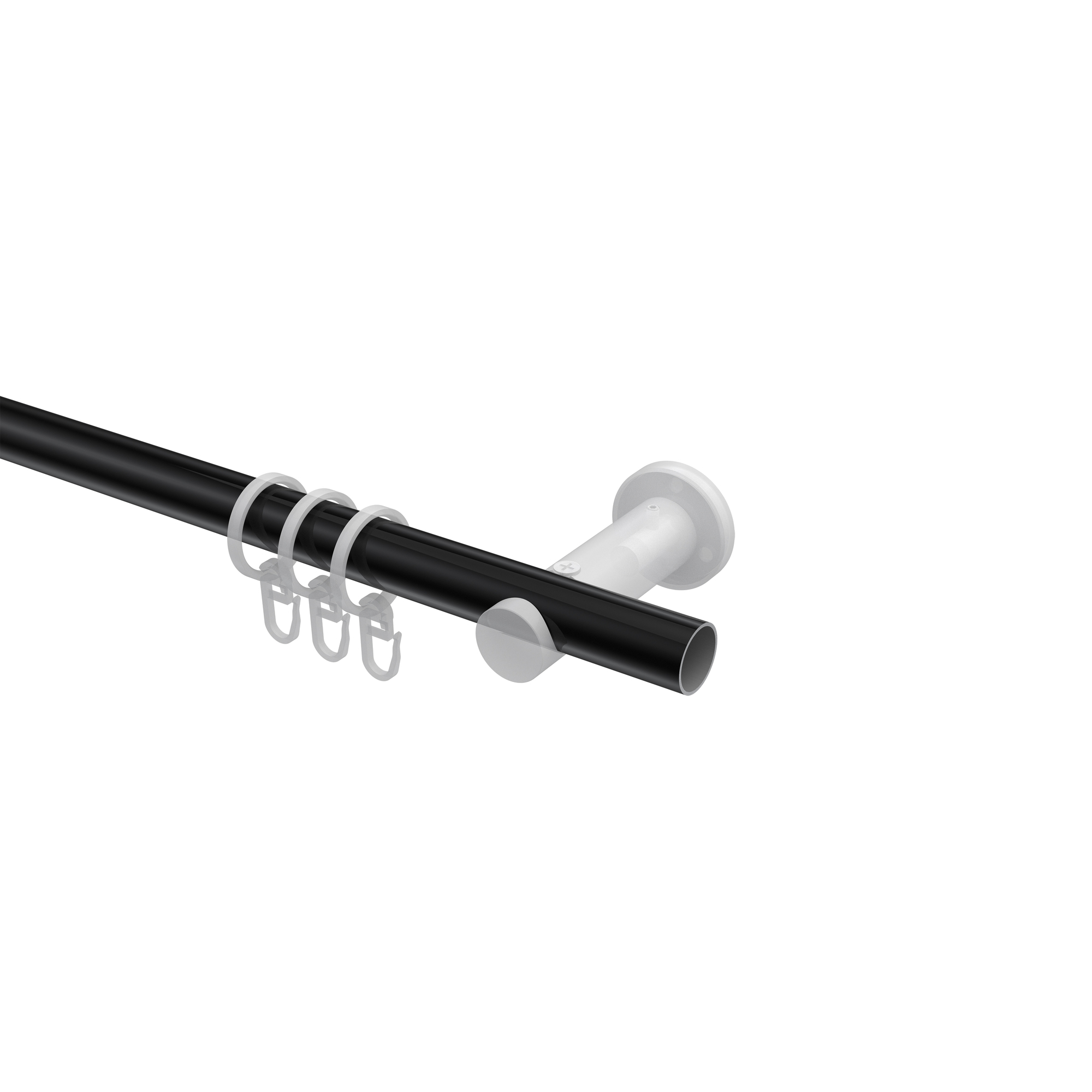 Vorhangstange Schwarz, Metall 20 mm Ø Platon Zoena – Bild 3