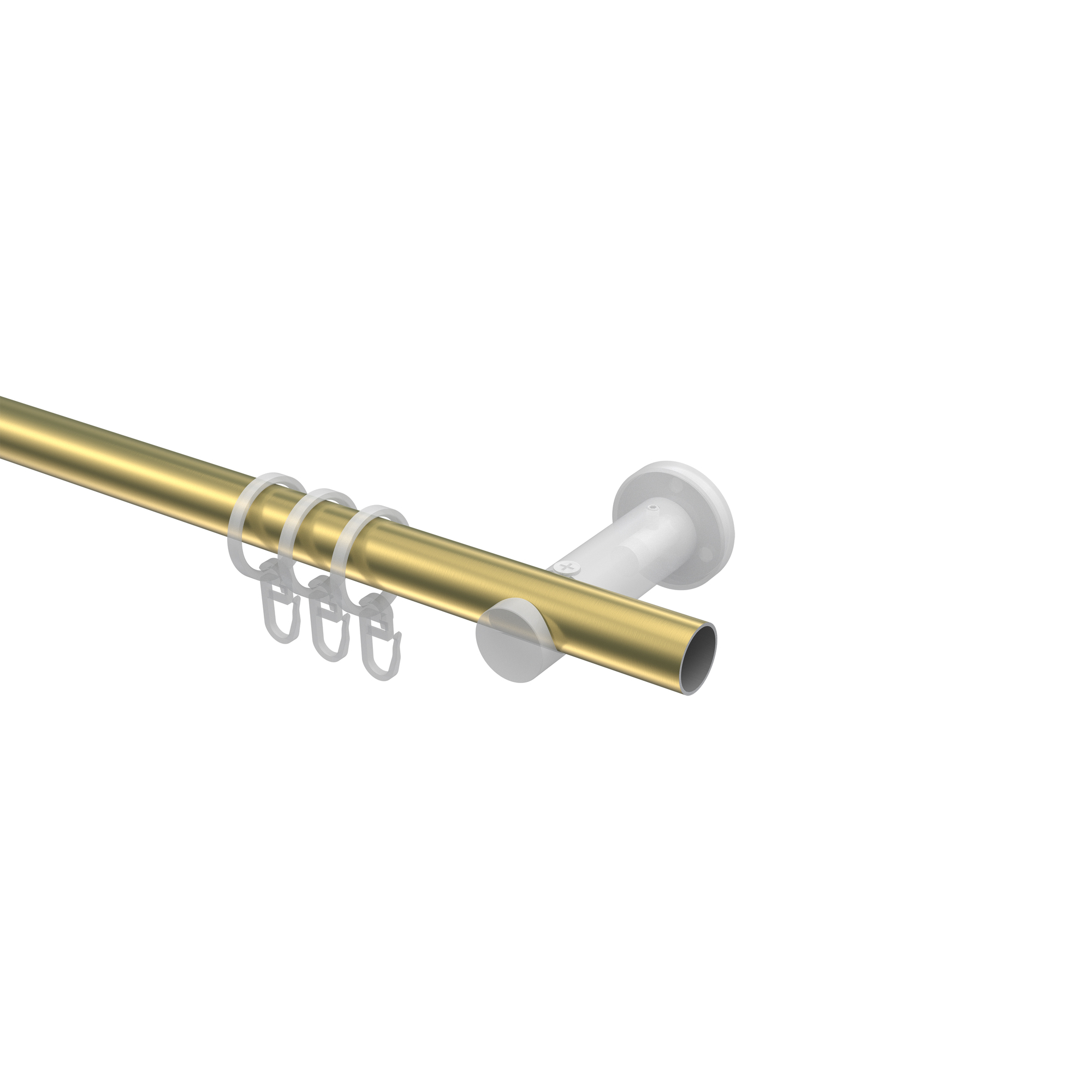 Vorhangstange Messing-Optik / Weiß, Metall 20 mm Ø Platon Sitra – Bild 3