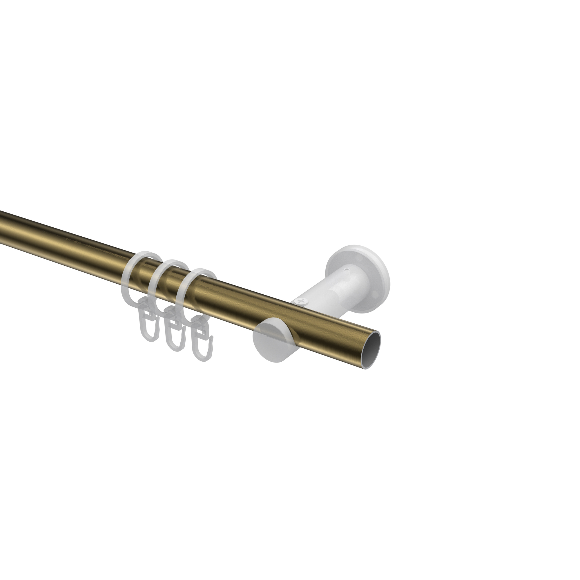 Vorhangstange Messing Antik / Weiß, Metall 20 mm Ø Platon Sitra – Bild 3
