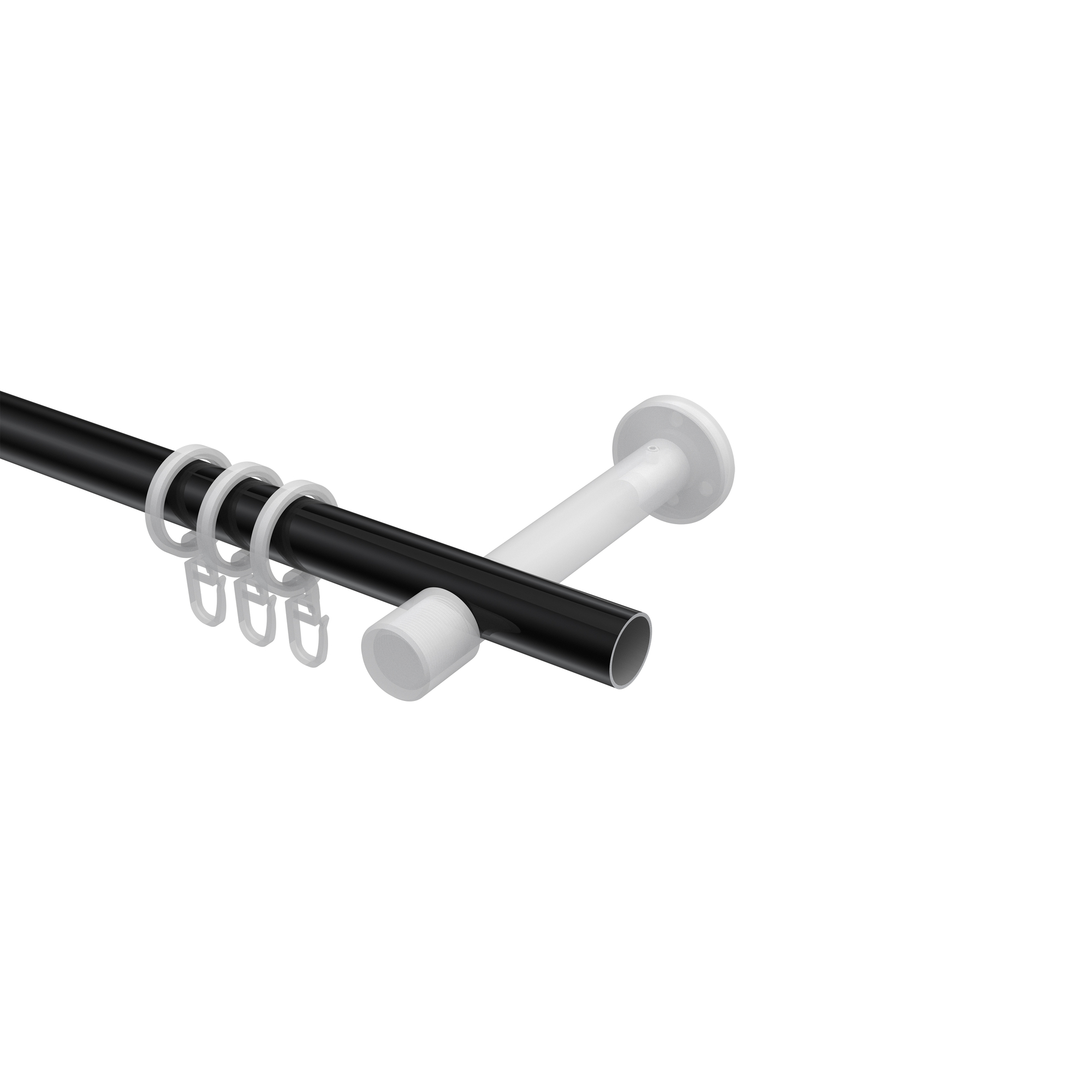 Vorhangstange Schwarz / Chrom, Metall 20 mm Ø Prestige Tanara – Bild 3