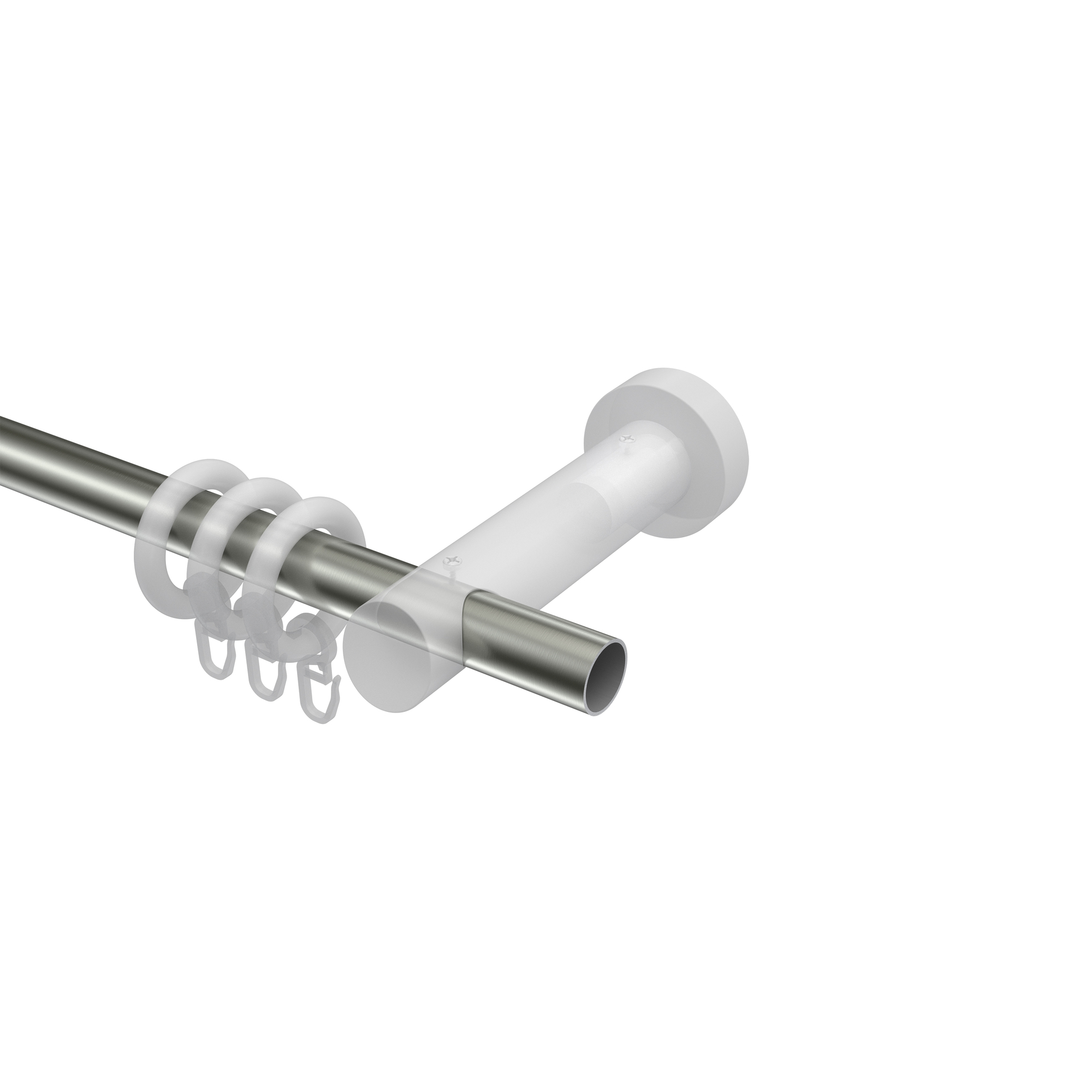 Vorhangstangen Edelstahl-Optik / Buche 20 mm Ø Talena Feta Metall / Holz – Bild 3