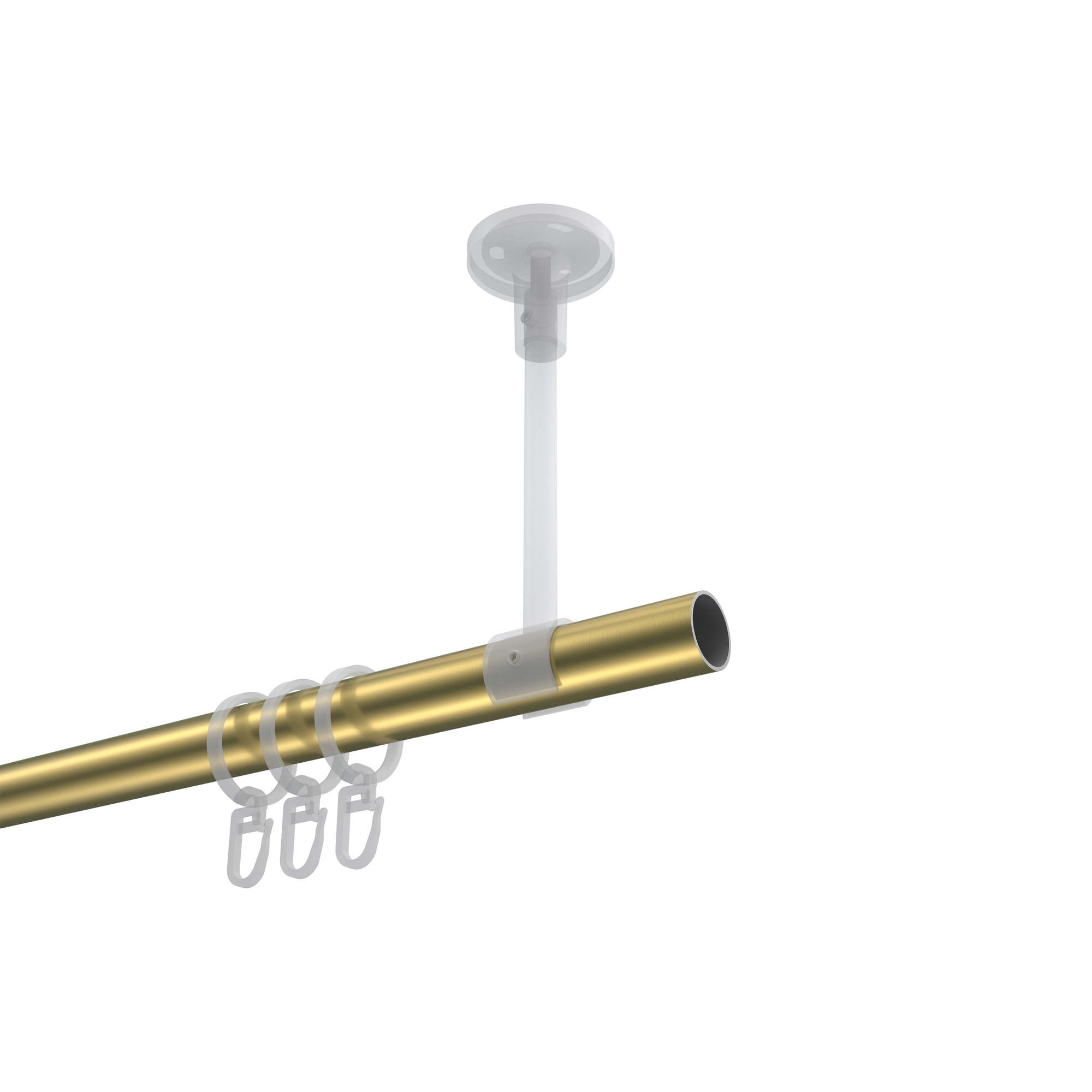 Gardinenstange (Deckenanbringung) Messing-Optik, Metall 20 mm Ø Sonette Luino – Bild 3