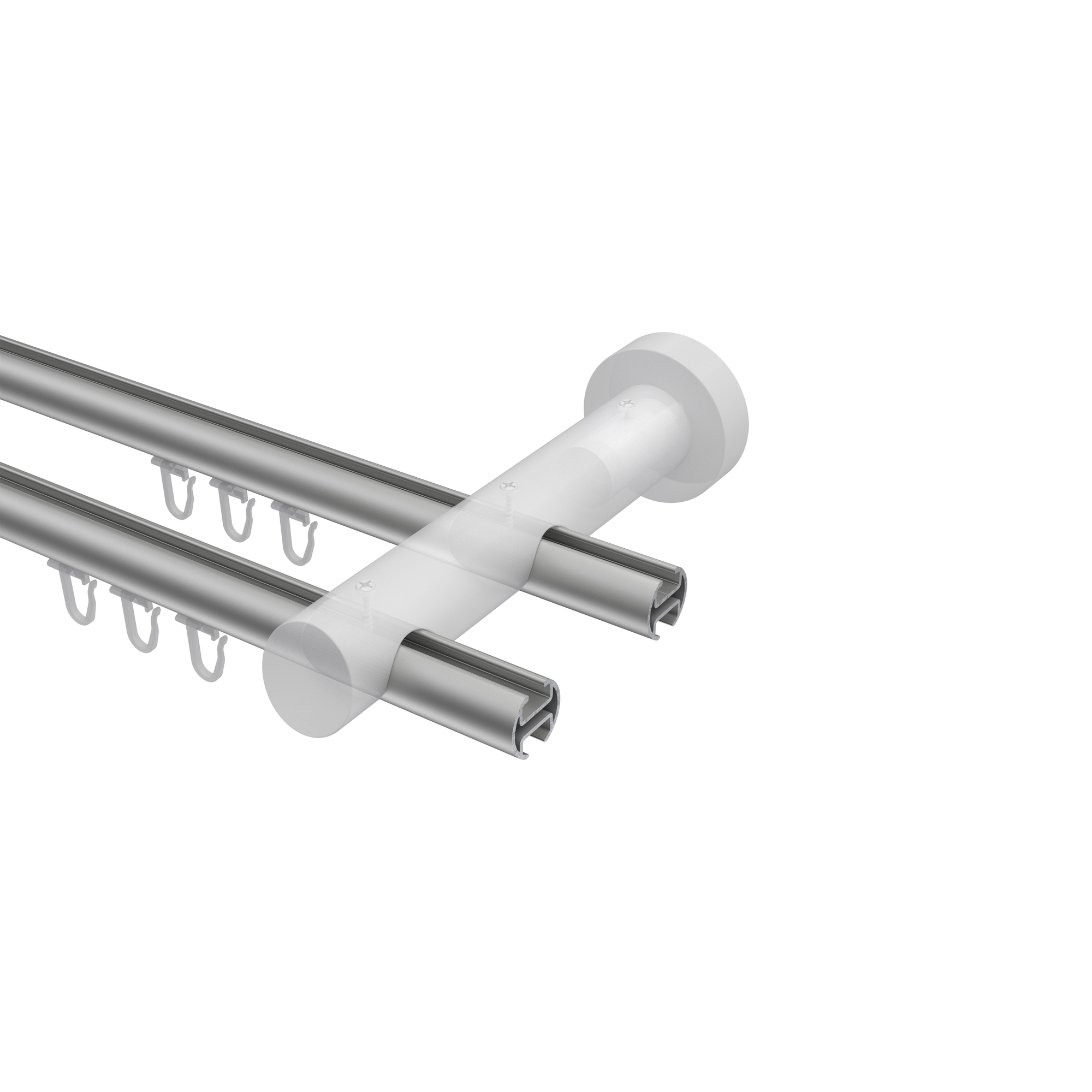 Innenlaufstangen Silbergrau / Buche 20 mm Ø 2-läufig Talent Feta Aluminium / Holz – Bild 3