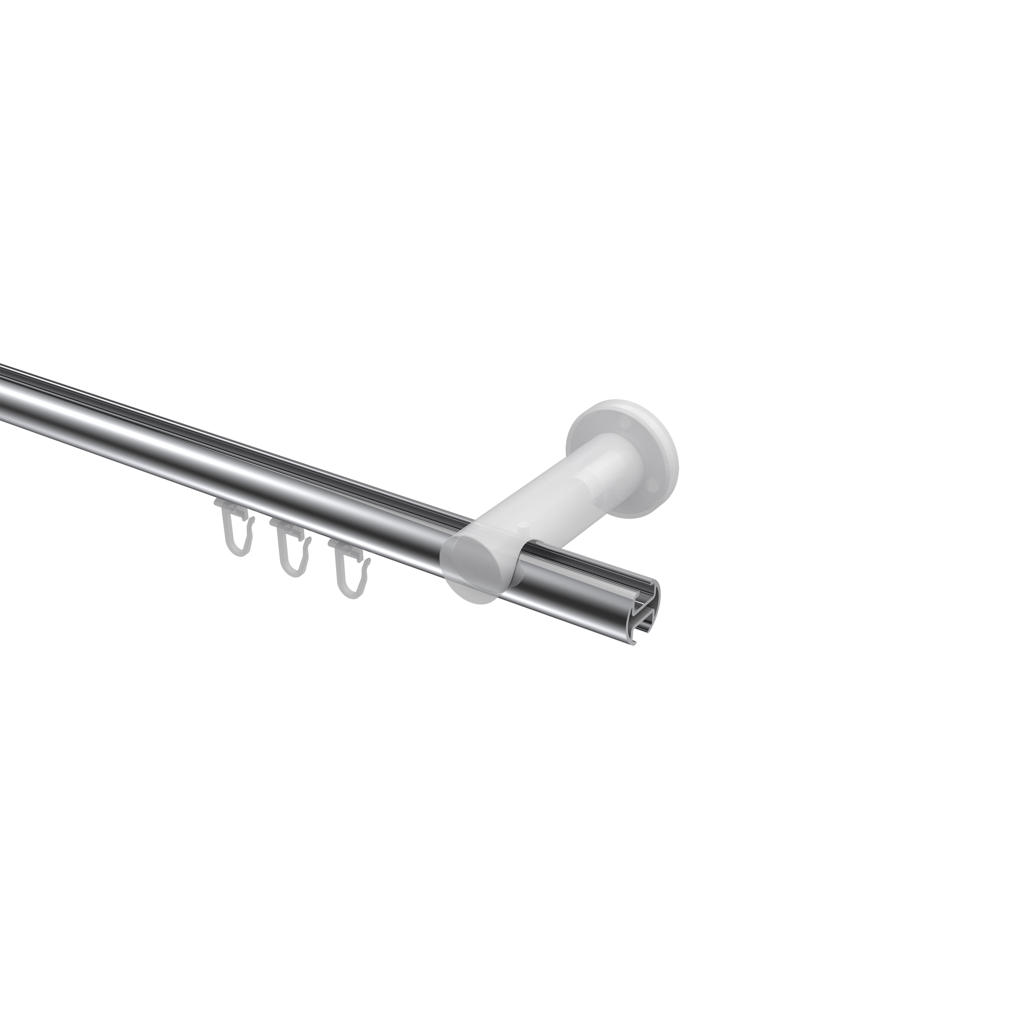 Innenlauf-Gardinenstangen Chrom / Schwarz, Aluminium / Metall 20 mm Ø Platon Elanto – Bild 3