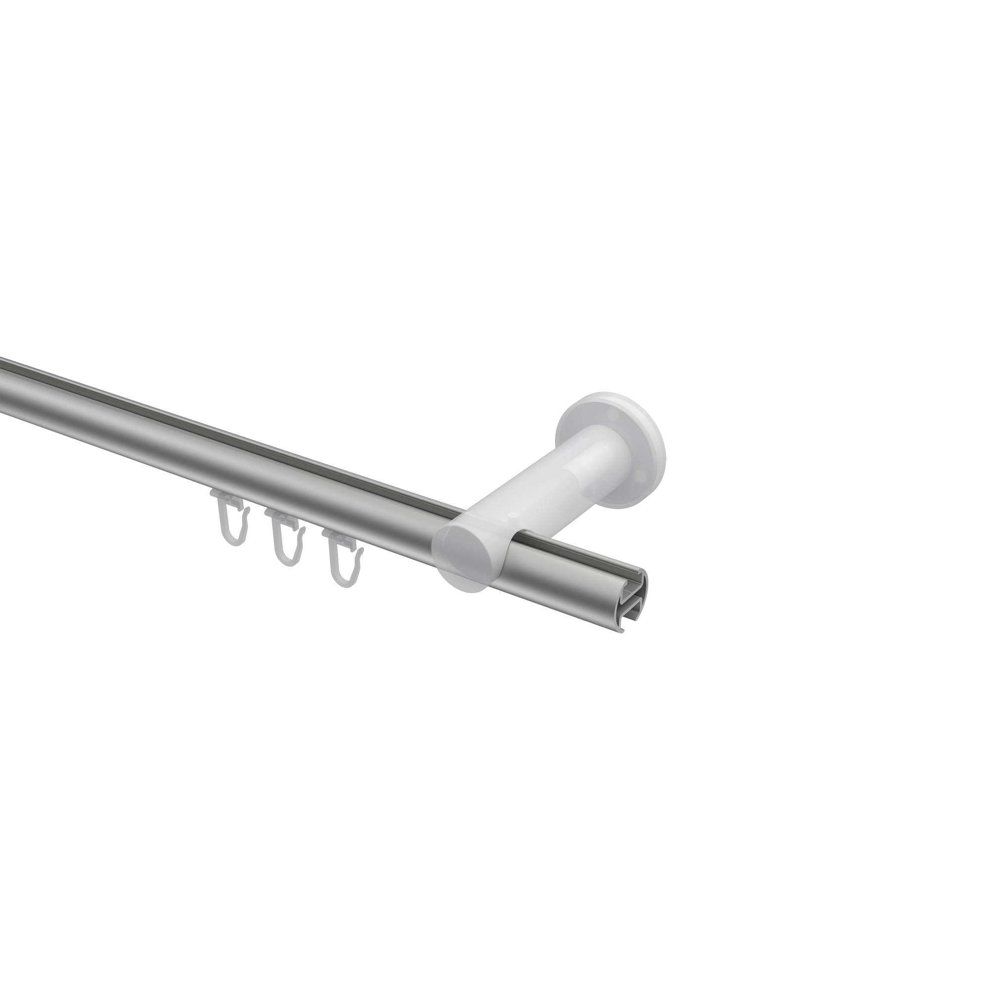 Innenlauf-Gardinenstange Silbergrau / Messing-Optik, Aluminium / Metall 20 mm Ø Platon Luino – Bild 3