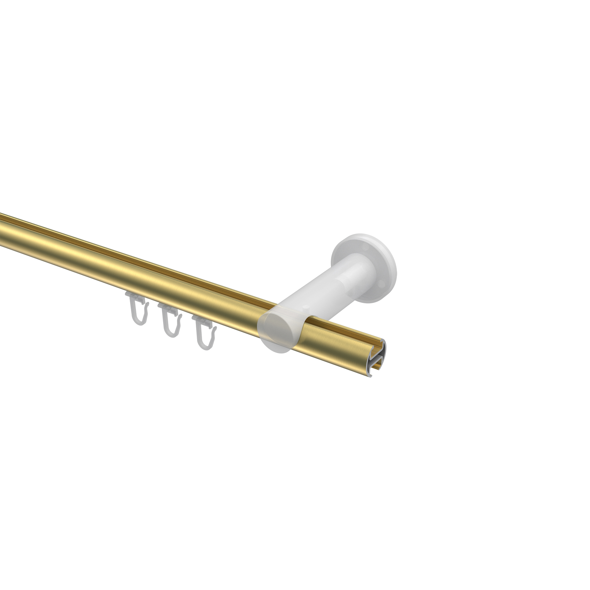 Innenlauf-Vorhangstange Messing-Optik / Weiß, Aluminium / Metall 20 mm Ø Platon Sitra – Bild 3