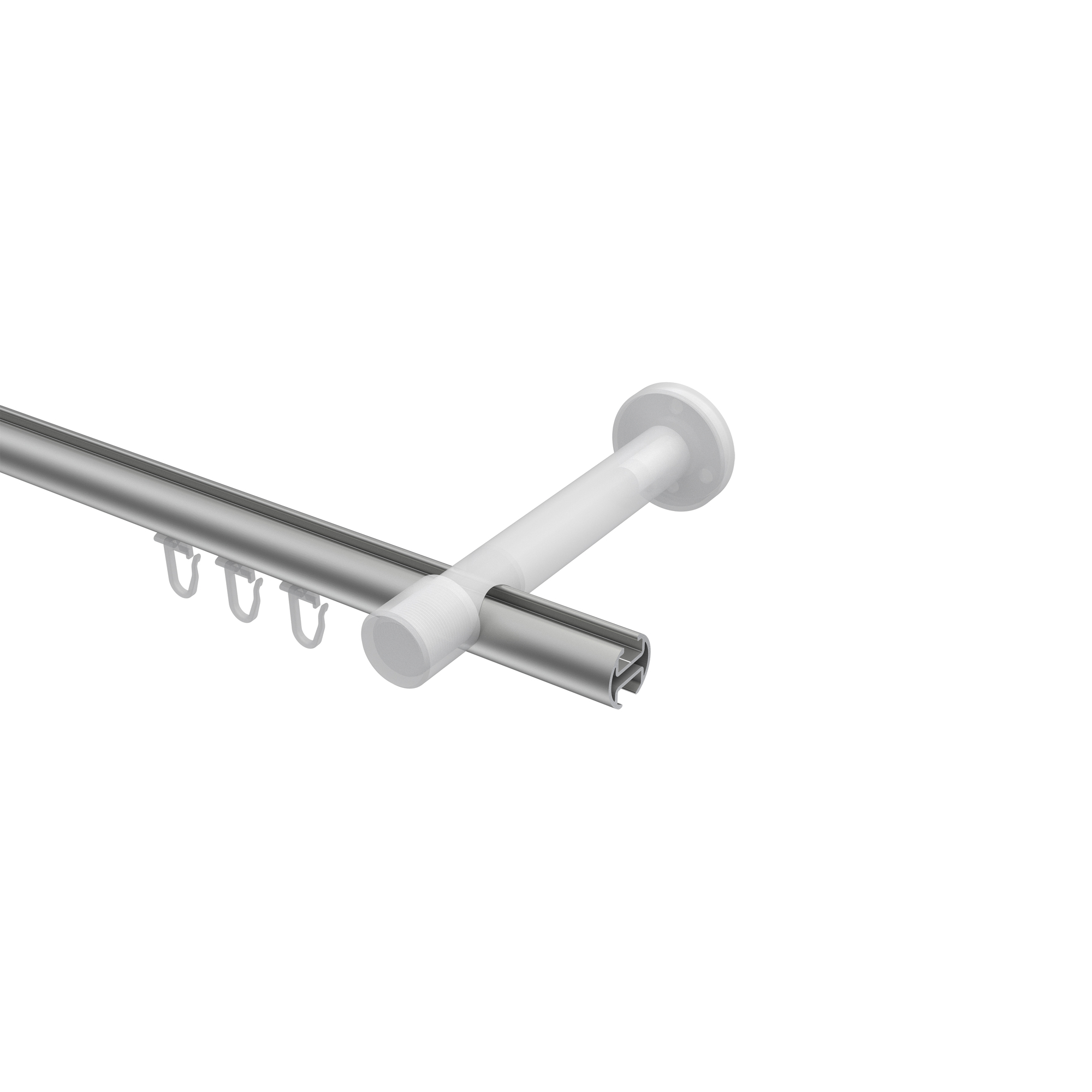 Innenlauf-Gardinenstange Silbergrau / Messing-Optik, Aluminium / Metall 20 mm Ø Prestige Elanto – Bild 3