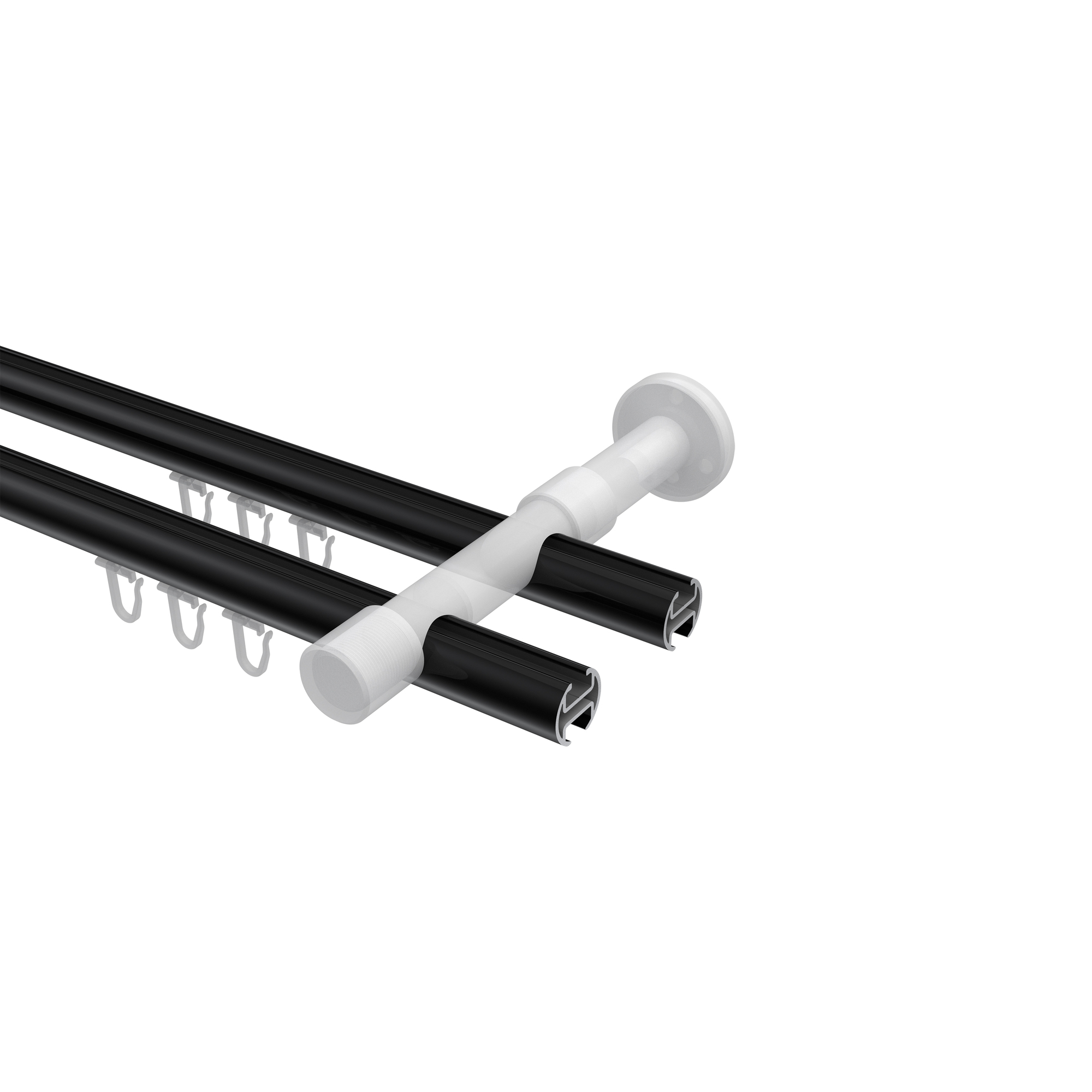 Innenlaufstange Schwarz / Weiß, Metall 20 mm Ø Prestige Elanto, 2-läufig – Bild 3