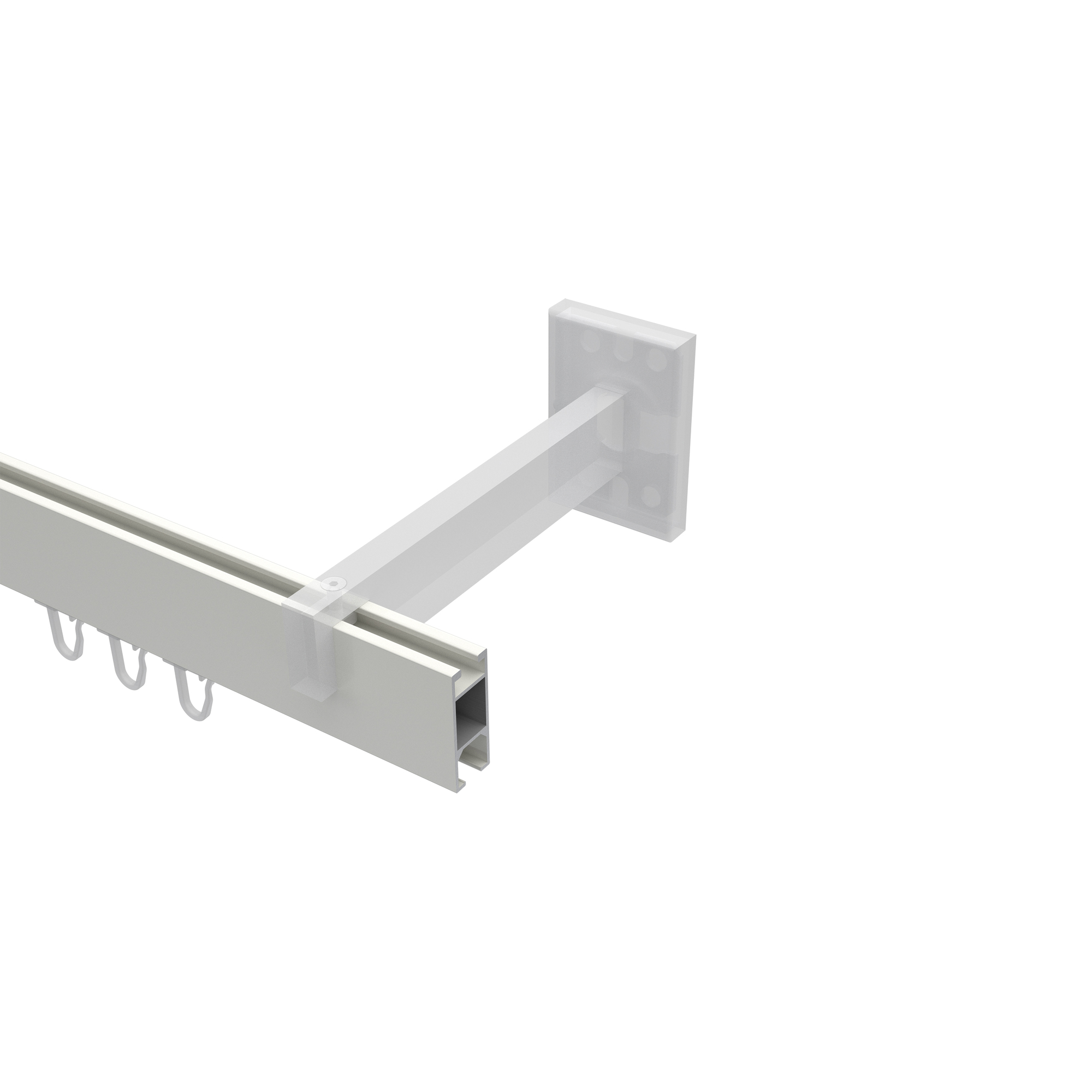 Innenlaufstange / Gardinenstange Weiß / Chrom Eckdesign Smartline Lox – Bild 3