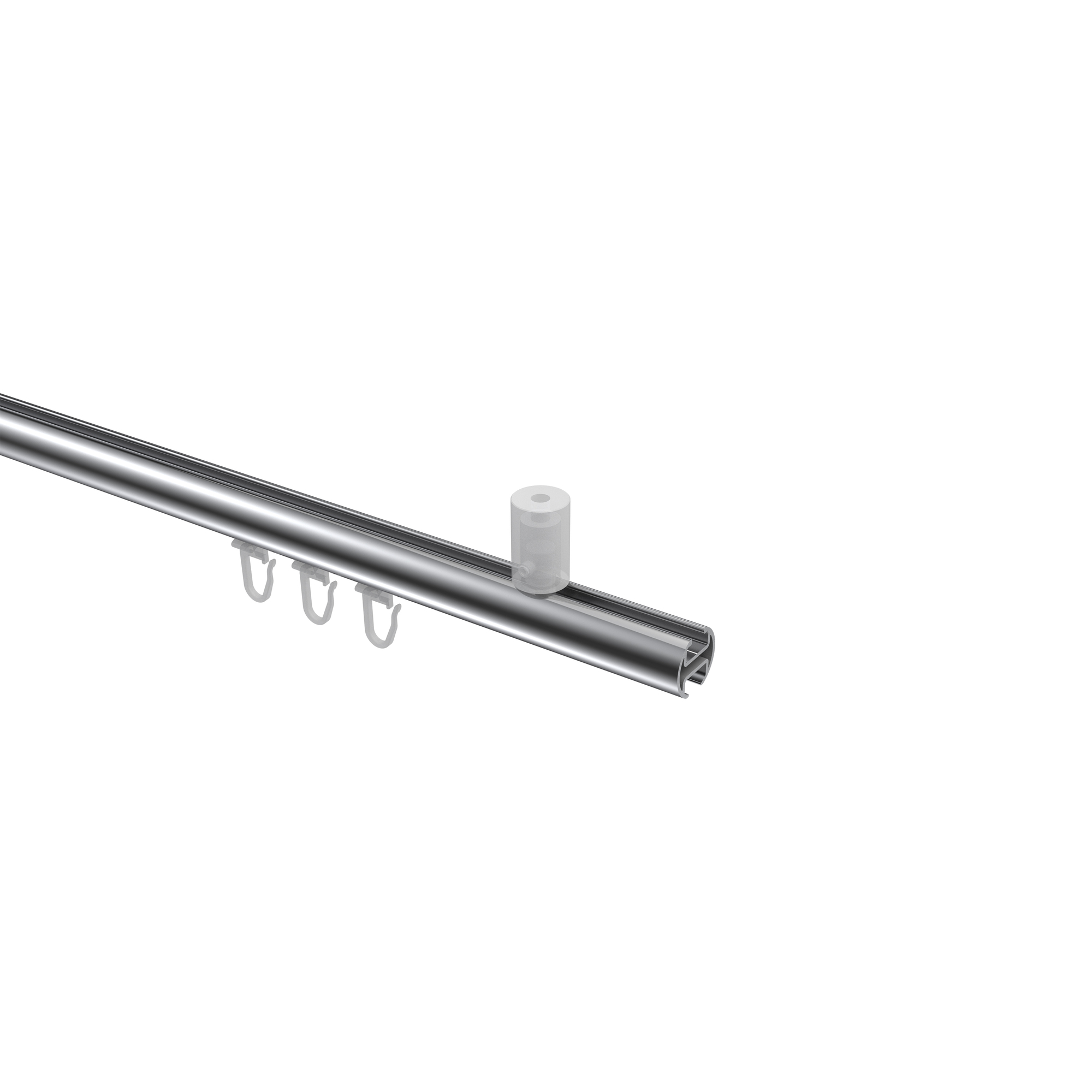 Vorhangstange mit Innenlauf (Deckenanbringung) Chrom / Edelstahl-Optik, Aluminium / Metall 20 mm Ø Sonius Sitra – Bild 3