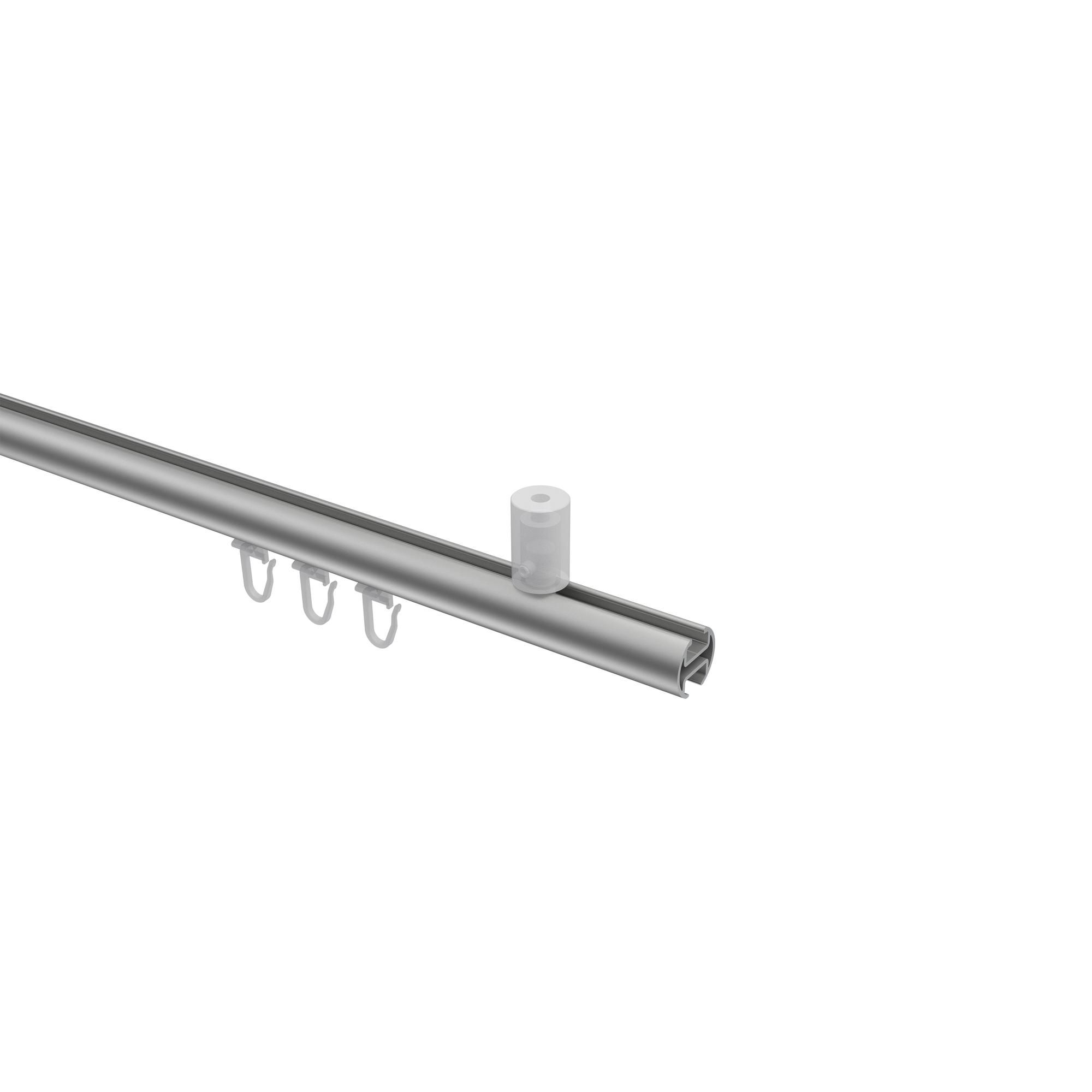 Innenlauf-Gardinenstange (Deckenbefestigung) Silbergrau / Weiß, Aluminium / Metall 20 mm Ø Sonius Elanto – Bild 3