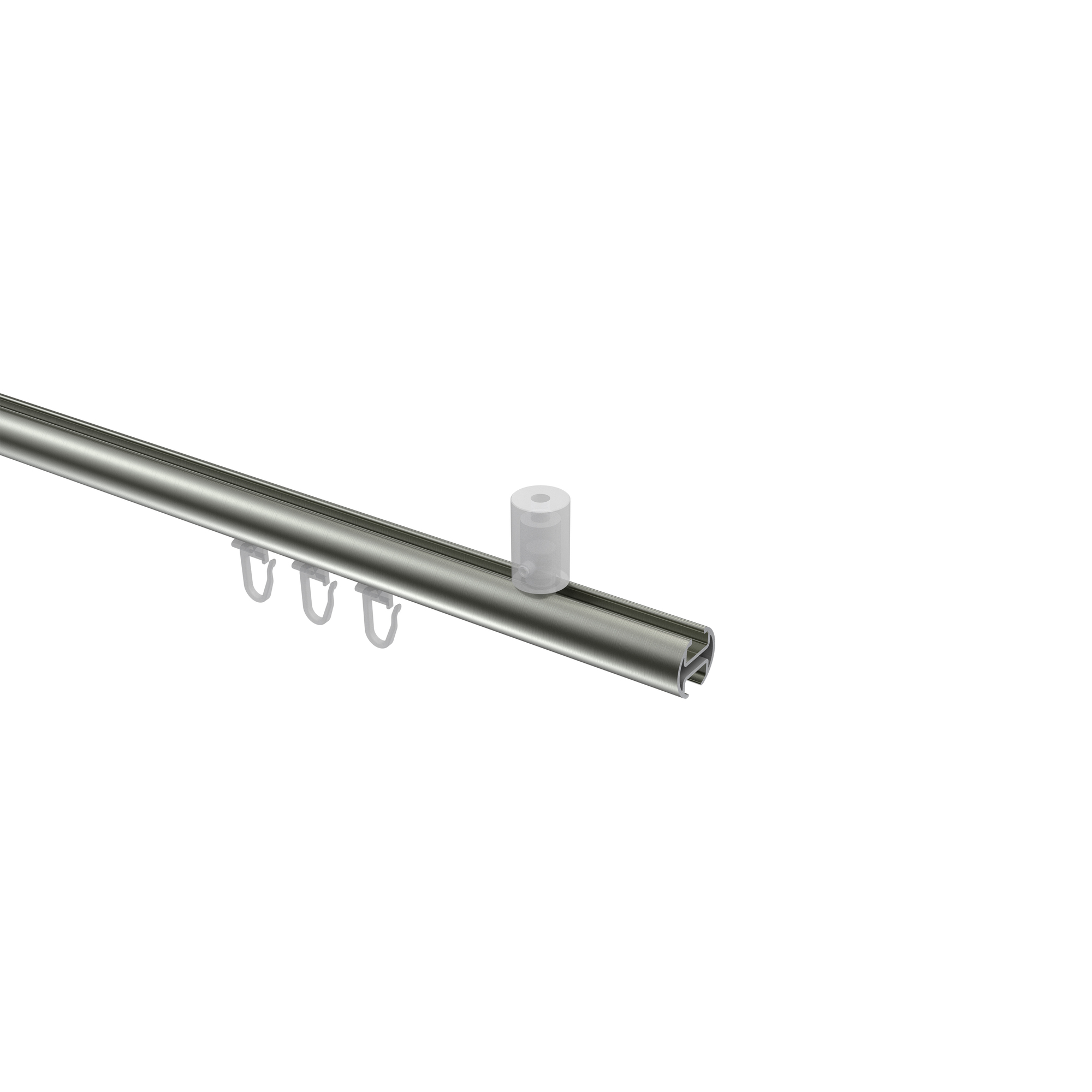 Vorhangstange mit Innenlauf (Deckenbefestigung) Edelstahl-Optik / Chrom, Aluminium / Metall 20 mm Ø Sonius Savio – Bild 3