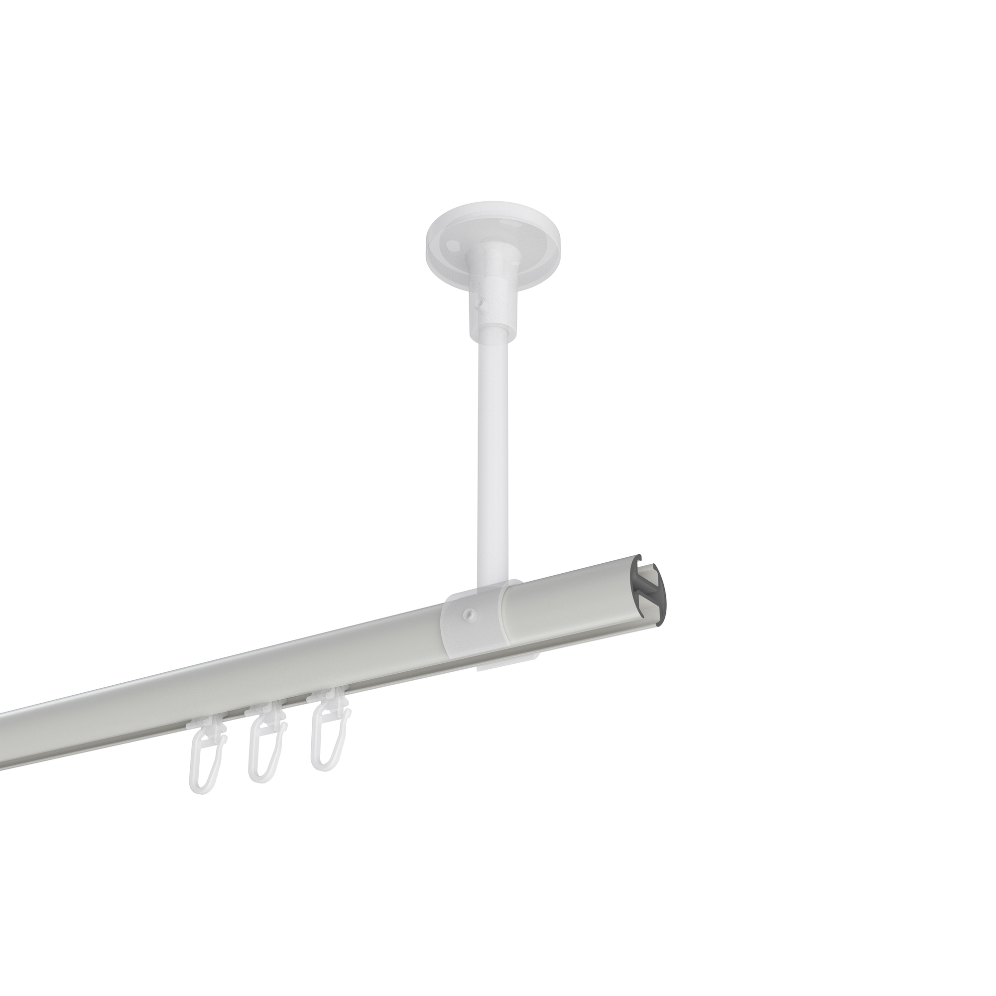 Innenlaufstange (Deckenanbringung) Weiß / Chrom, Aluminium / Metall 20 mm Ø Sonette Luino – Bild 3