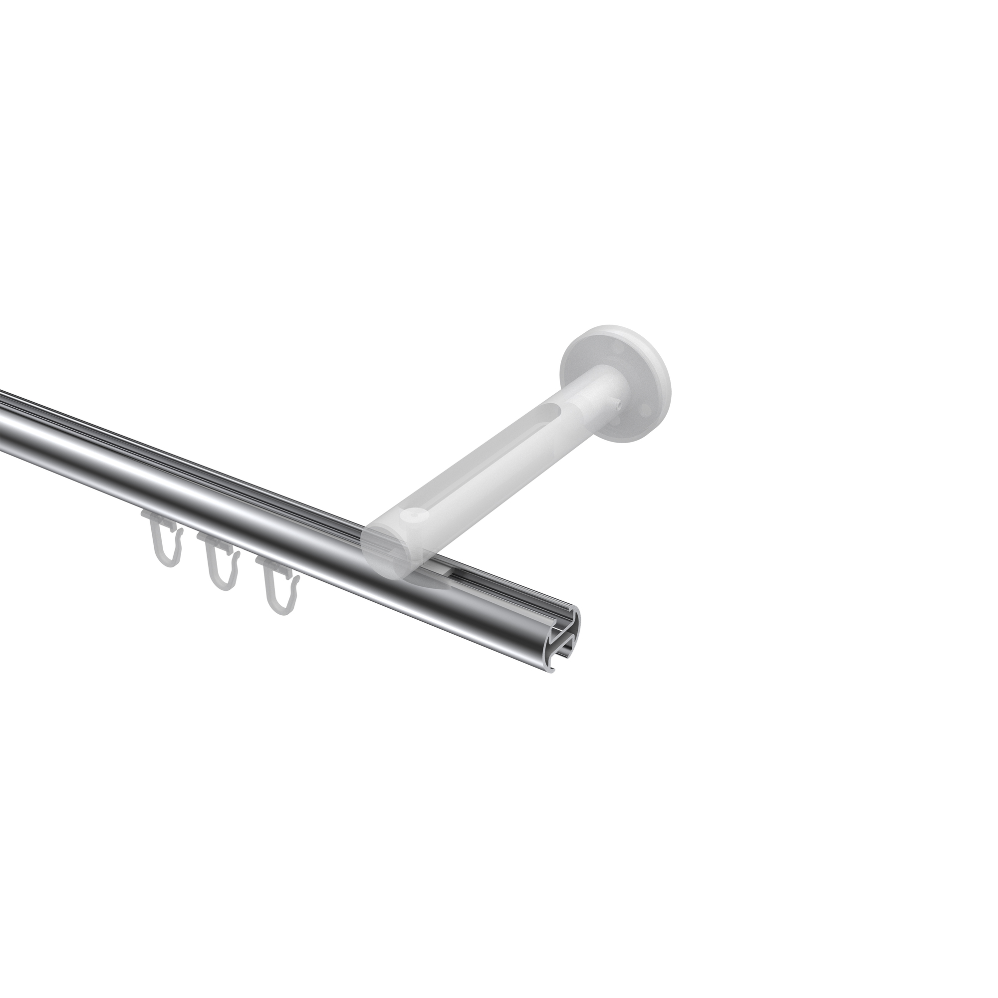 Innenlaufstange Chrom / Schwarz, Aluminium / Metall 20 mm Ø Siteno Mavell – Bild 3