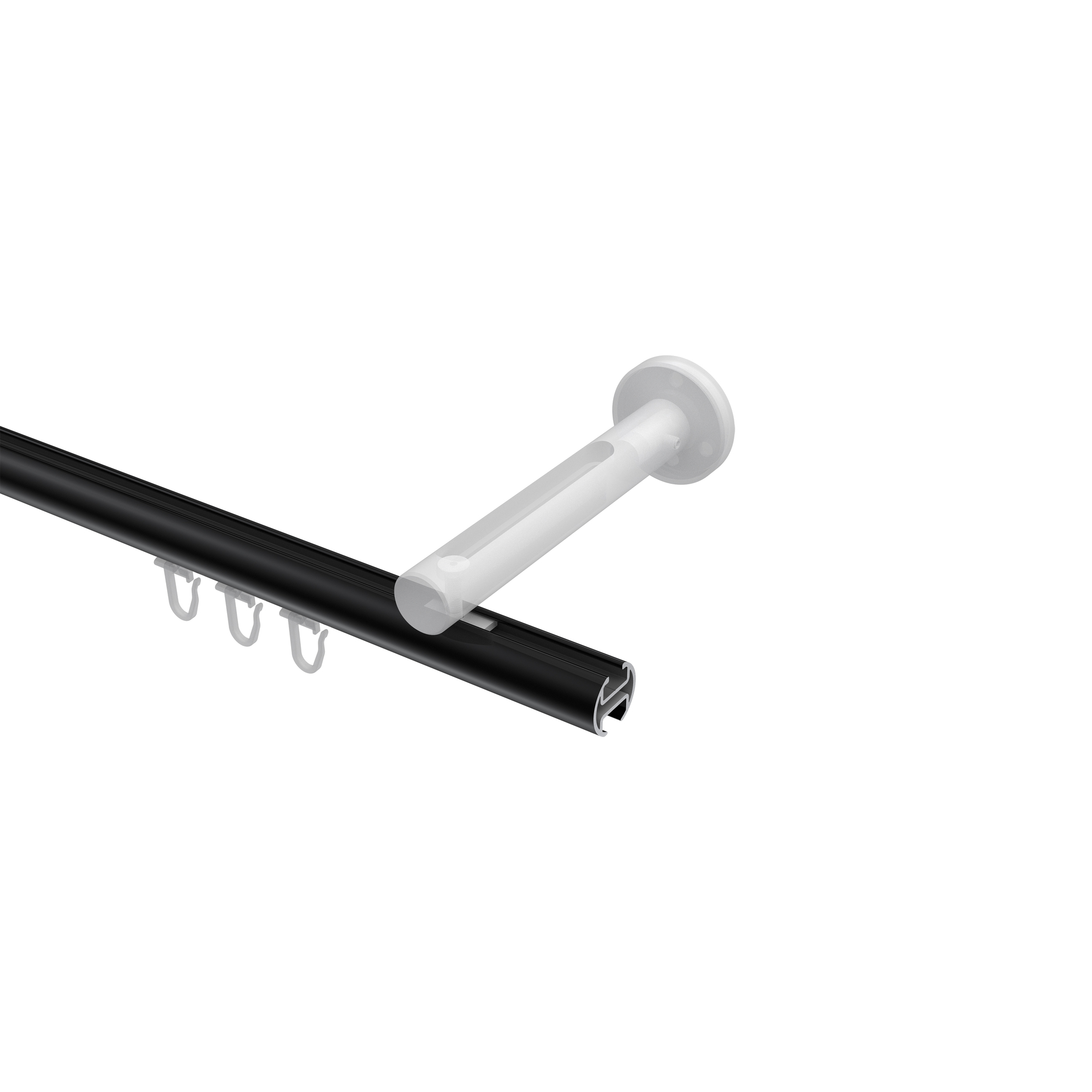 Innenlaufstange Schwarz / Chrom, Aluminium / Metall 20 mm Ø Siteno Luino – Bild 3