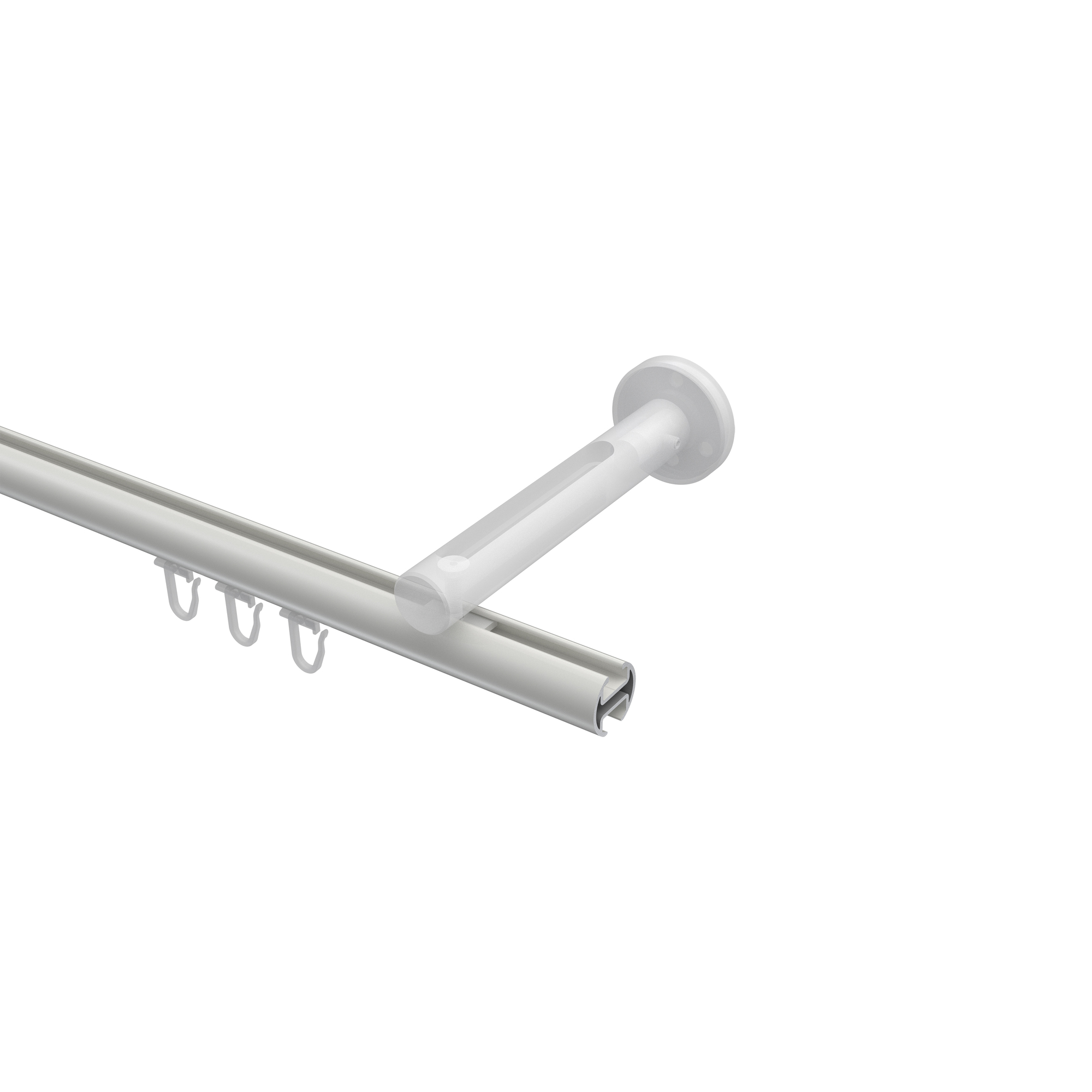 Gardinenstange mit Innenlauf Weiß / Schwarz, Aluminium / Metall 20 mm Ø Siteno Savio – Bild 3