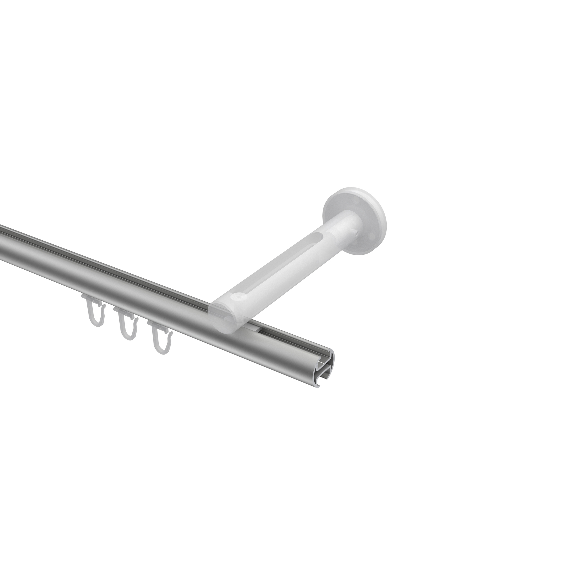 Gardinenstange mit Innenlauf Silbergrau / Chrom, Aluminium / Metall 20 mm Ø Siteno Sitra – Bild 3