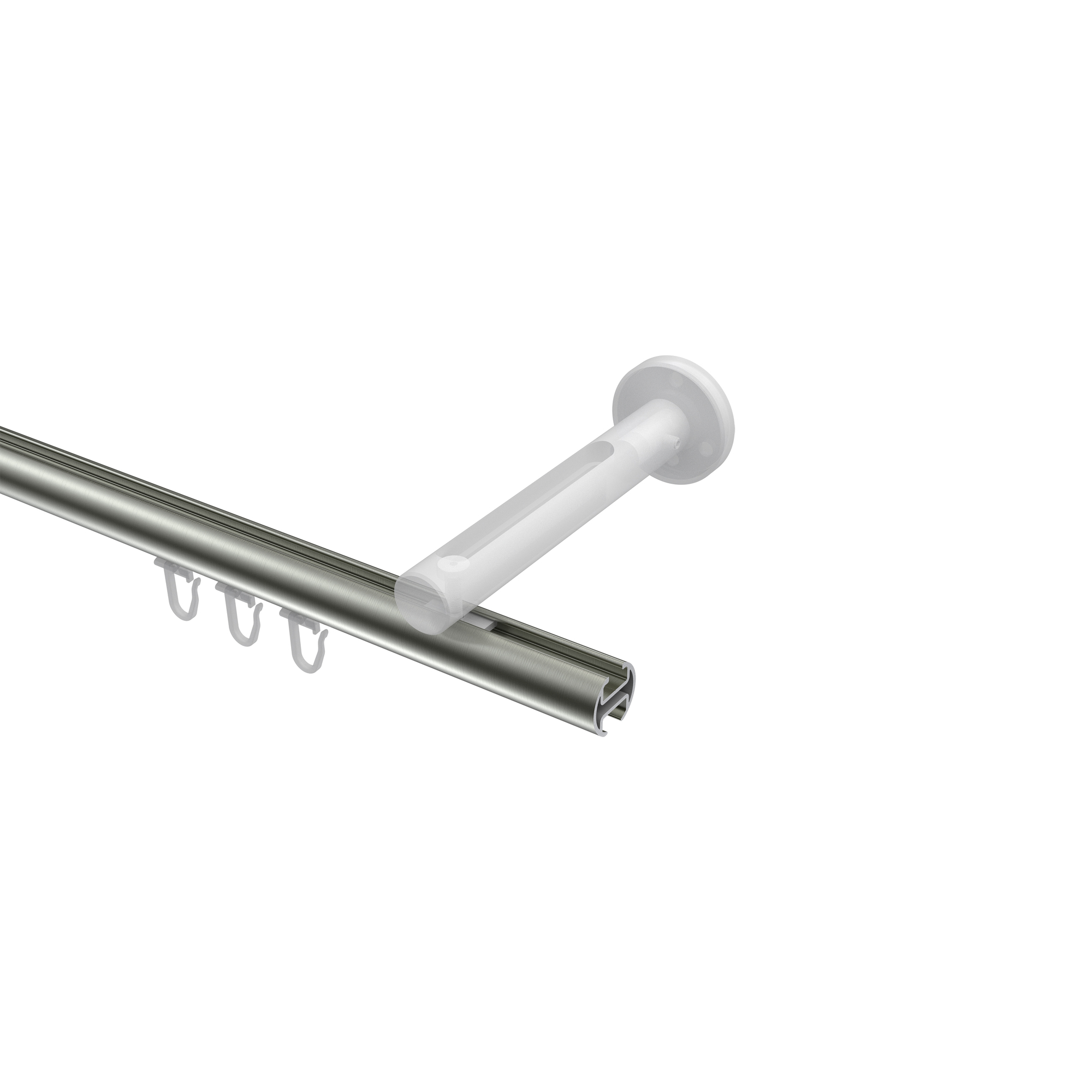 Innenlauf-Gardinenstange Edelstahl-Optik, Aluminium / Metall 20 mm Ø Siteno Savio – Bild 3