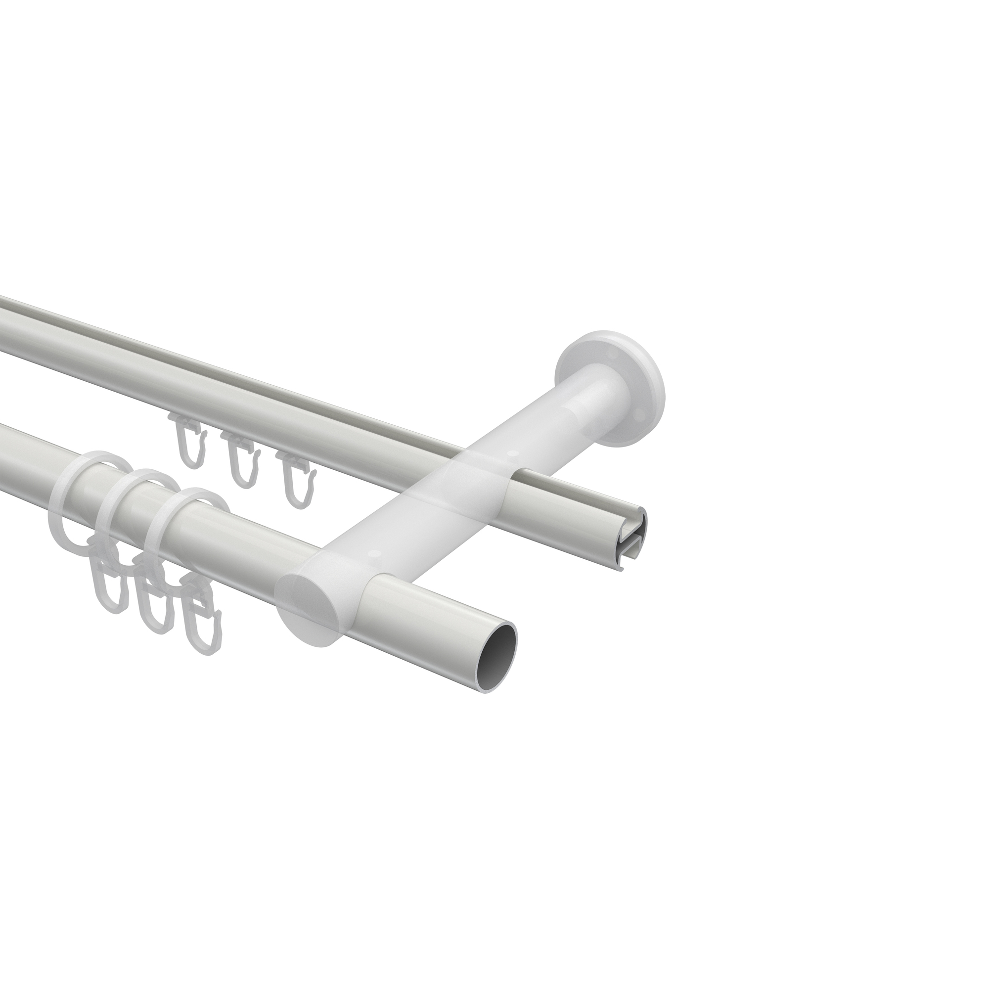 Rundrohr-Innenlauf-Vorhangstange Weiß / Schwarz, Aluminium / Metall 20 mm Ø Platon Sitra – Bild 3