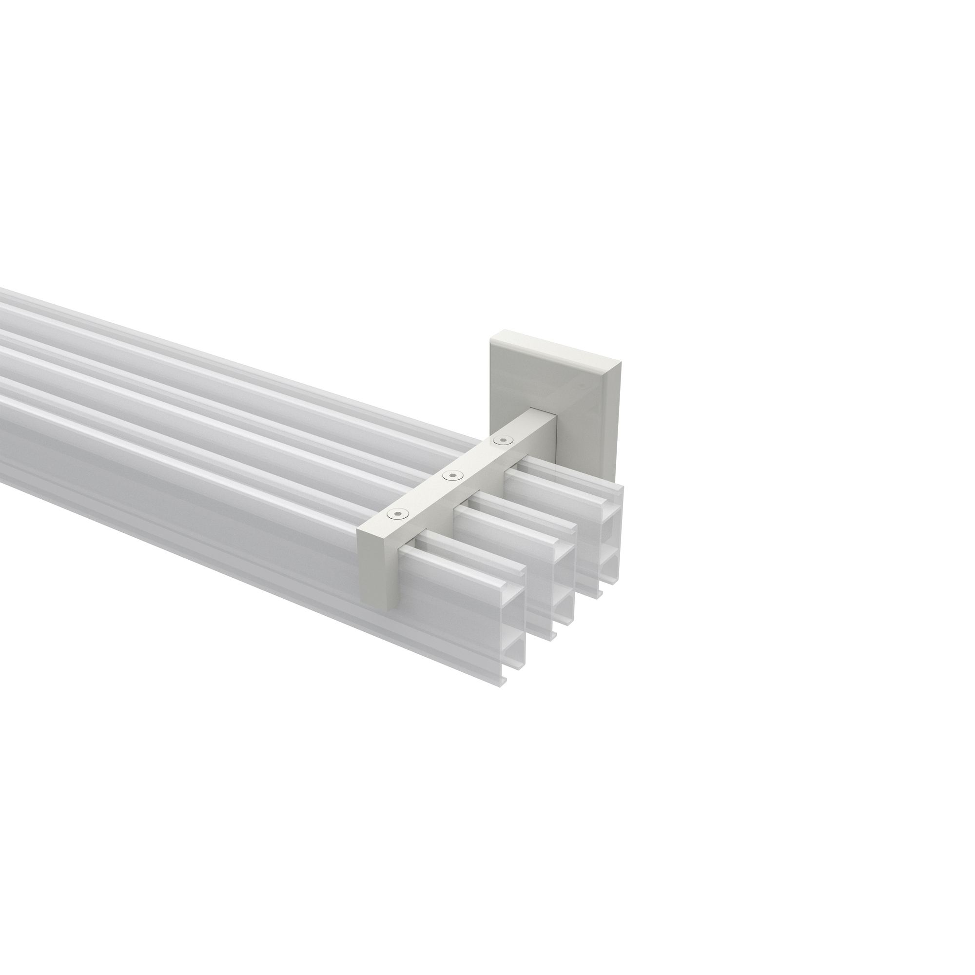 Träger / Halterung 3-läufig Weiß 3 / 6 / 9 cm Smartline für 14x35 mm Innenlaufstangen – Bild 3