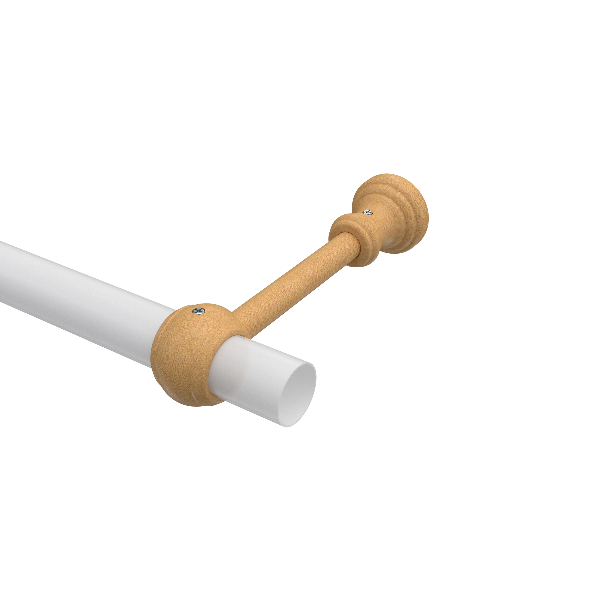 Träger / Halterung Buche lackiert 17 cm Classic für 28 mm Ø Vorhangstangen – Bild 3