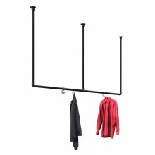 Kleiderstange Duisburg - für Wandmontage - Schwarz Kleiderstange Duisburg - für Wandmontage - Schwarz