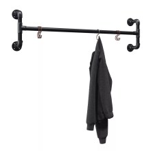 Kleiderstange Augsburg - für Wandmontage - Schwarz Kleiderstange Augsburg - für Wandmontage - Schwarz