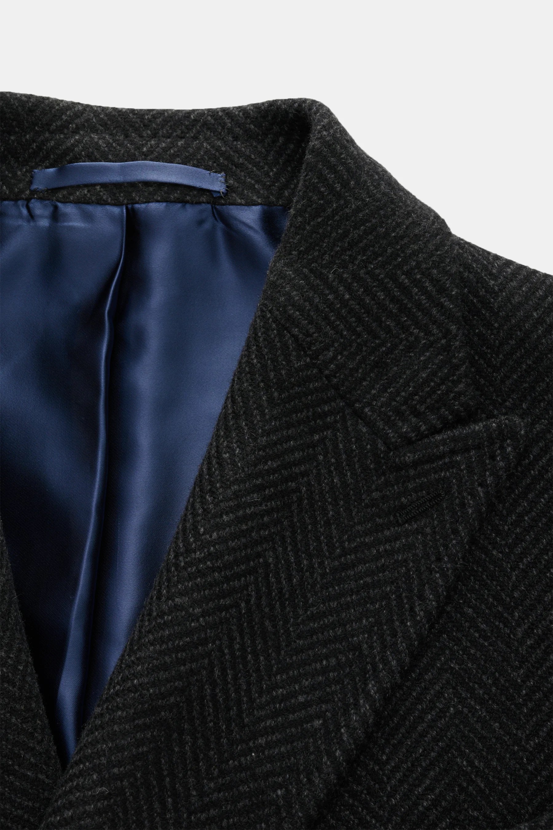 Stile Latino - Herren - Cashmere Mantel 'Eros' dunkelgrau/schwarz gemustert – Bild 4